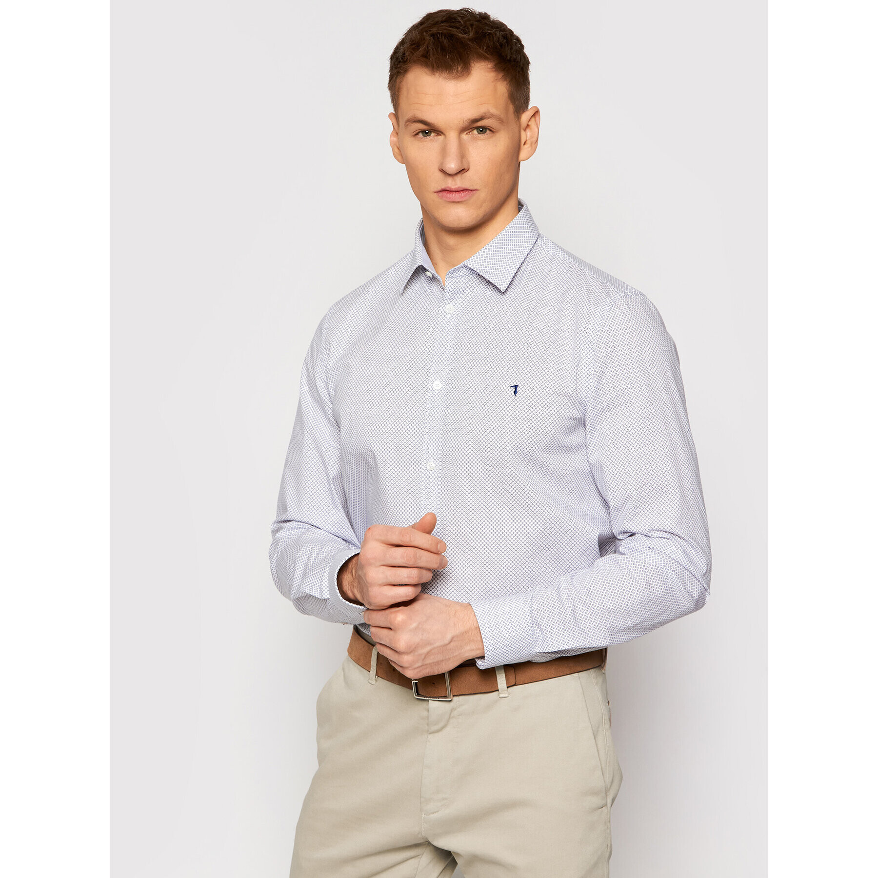 Trussardi Риза Popeline 52C00210 Бял Slim Fit - Pepit.bg