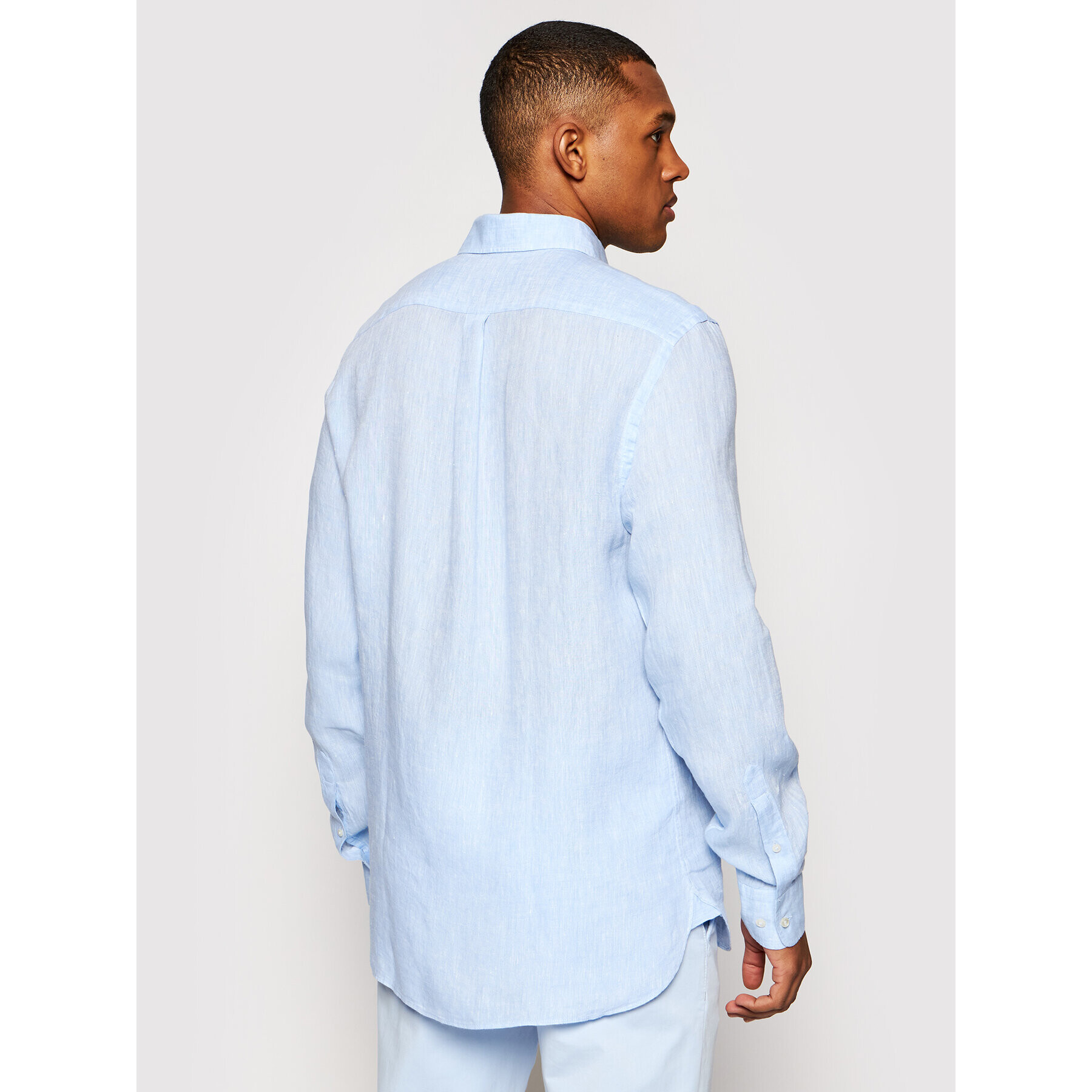 Trussardi Риза Yarn Dyed 52C00212 Син Close Fit - Pepit.bg
