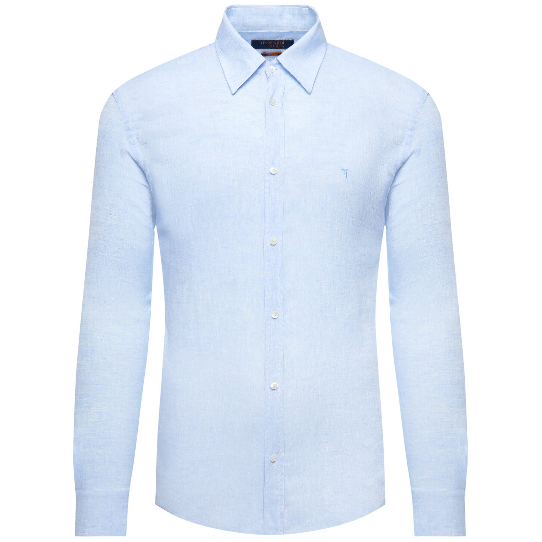 Trussardi Риза Yarn Dyed 52C00212 Син Close Fit - Pepit.bg