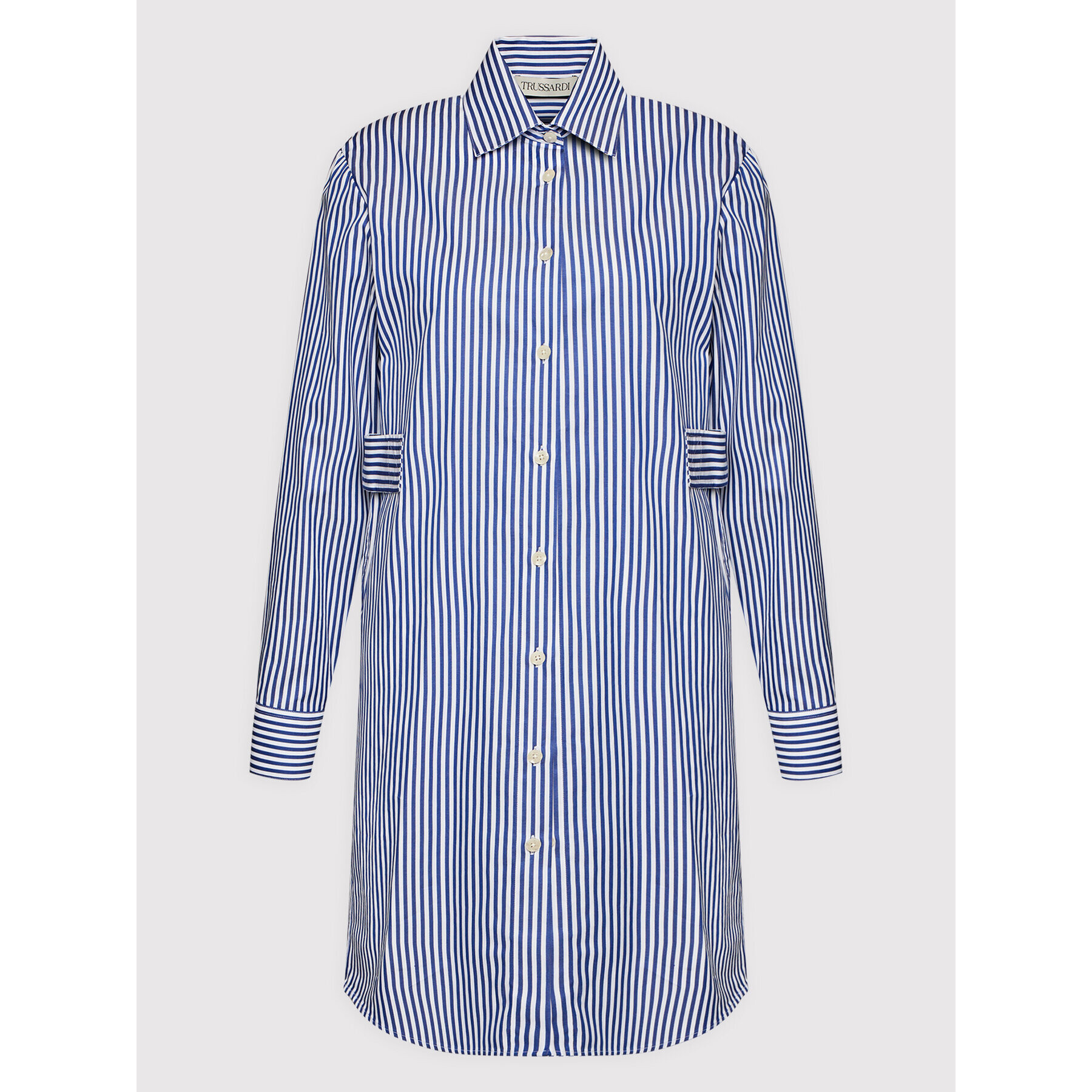 Trussardi Рокля тип риза Herringbone 56D00588 Тъмносин Relaxed Fit - Pepit.bg