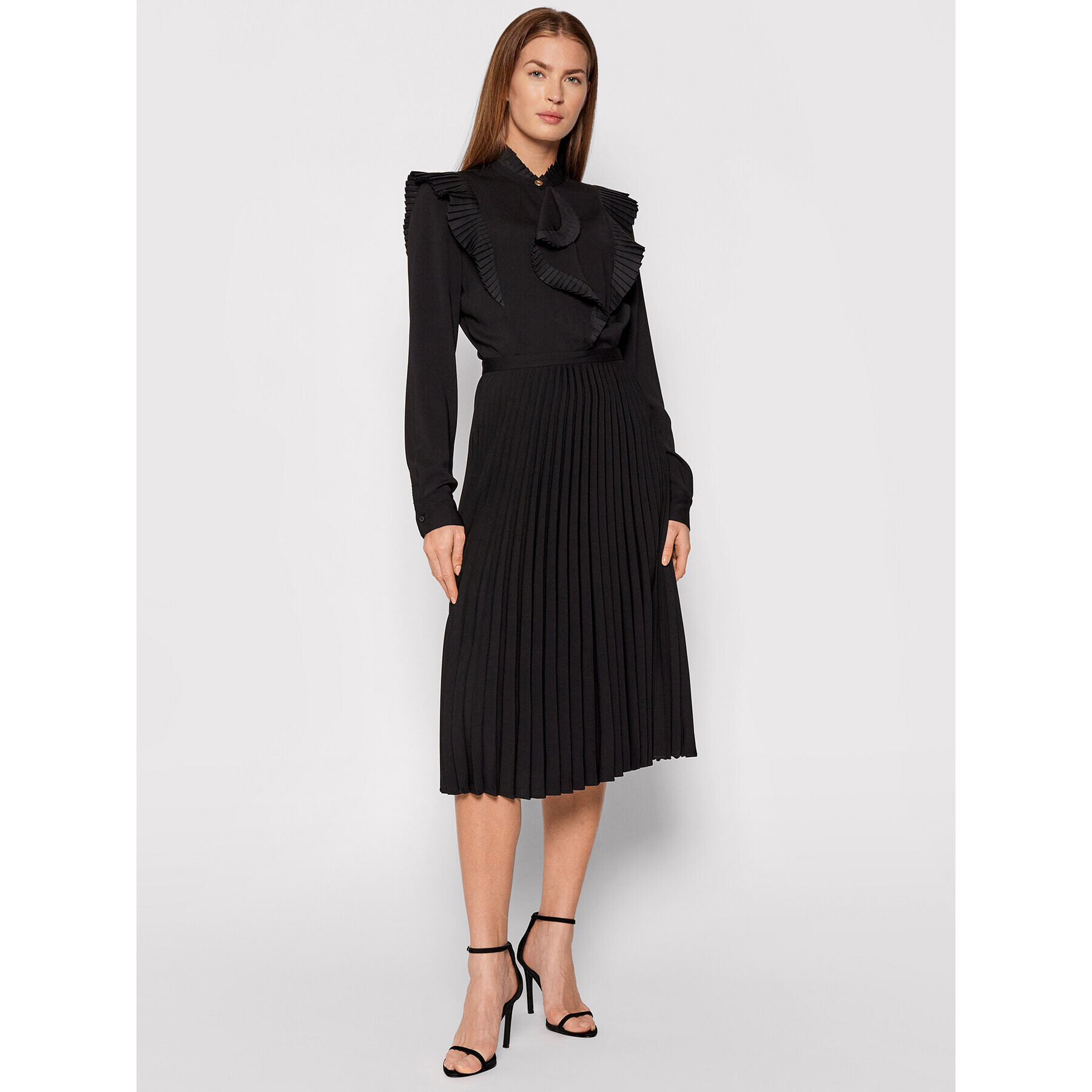 Trussardi Рокля тип риза Light Weave 56D00535 Черен Regular Fit - Pepit.bg