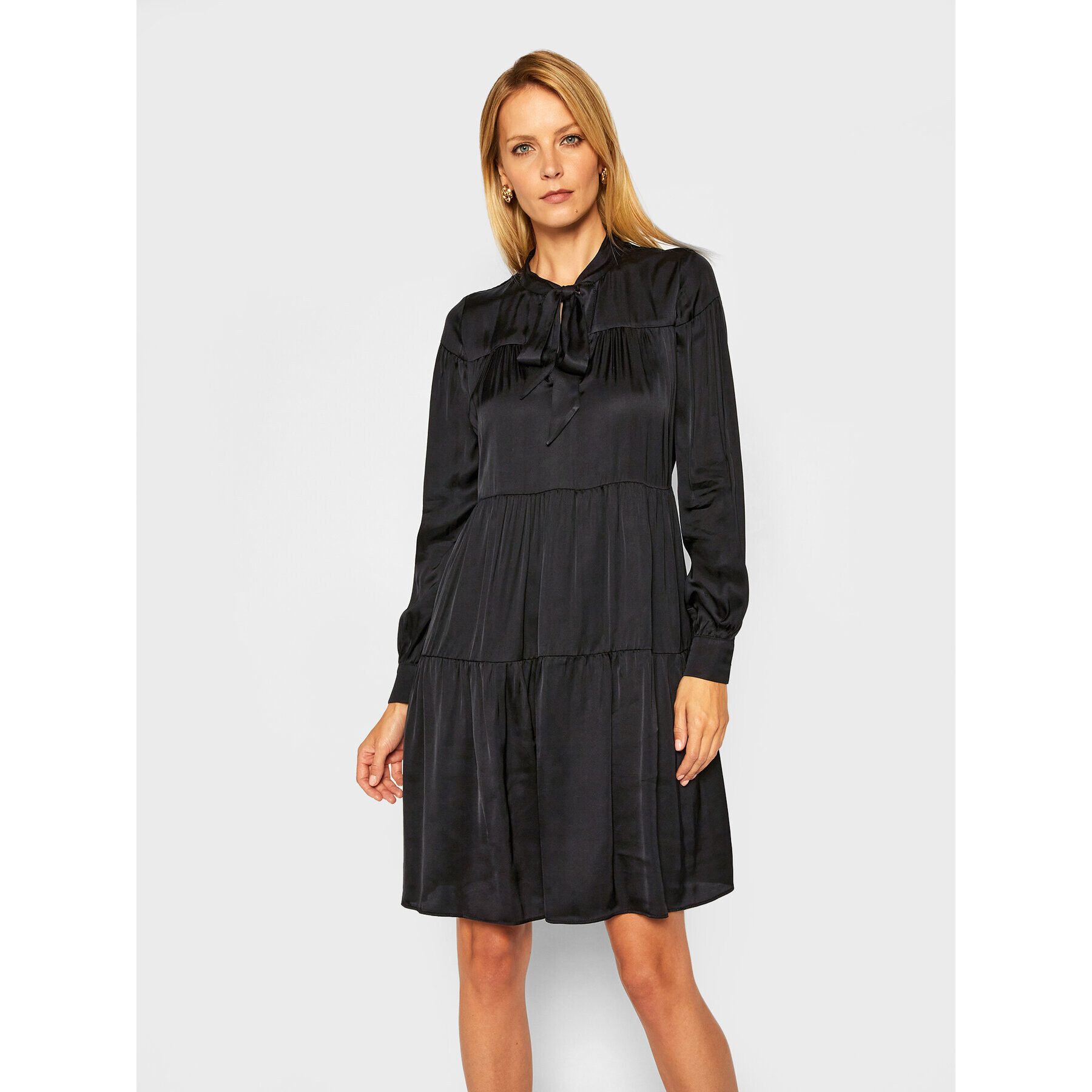 Trussardi Рокля тип риза Satin 56D00463 Черен Regular Fit - Pepit.bg