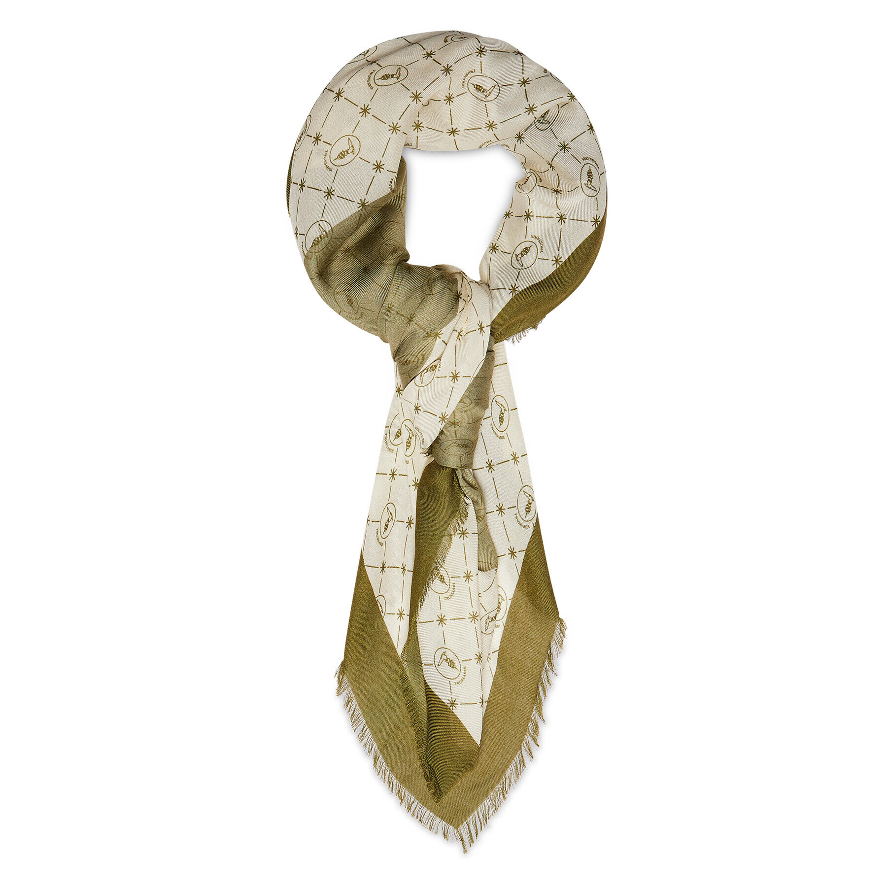 Trussardi Шал Monogram Print 57Z00262 Зелен - Pepit.bg