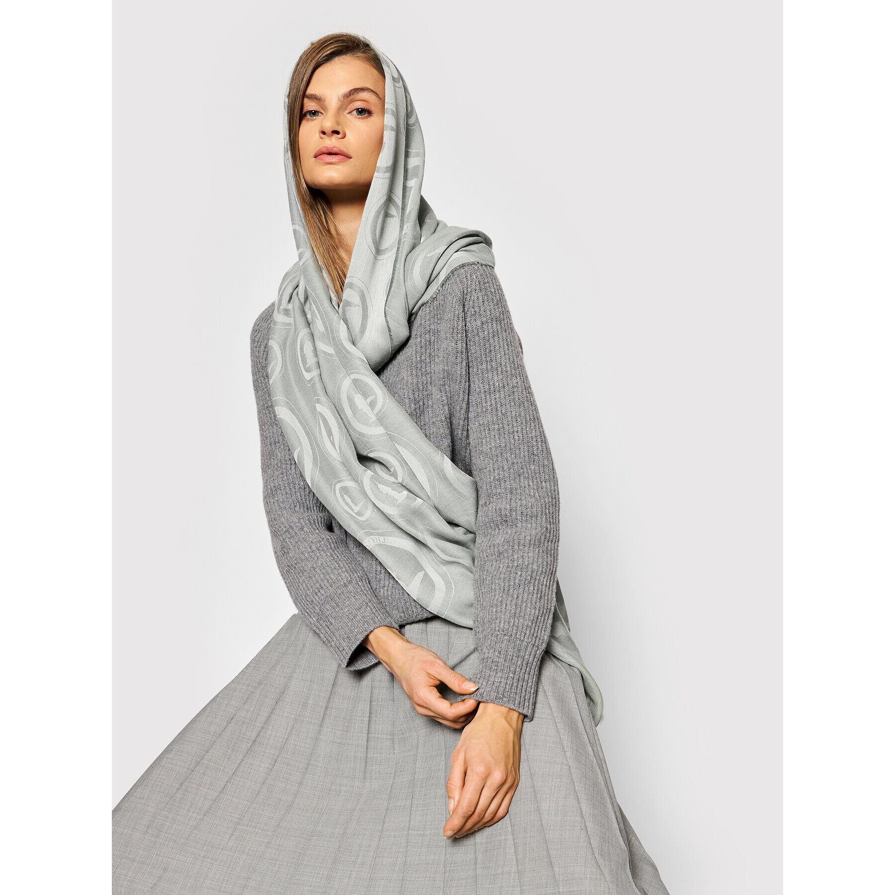 Trussardi Шал Pashmina Ovali Jacquard 57Z00176 Зелен - Pepit.bg