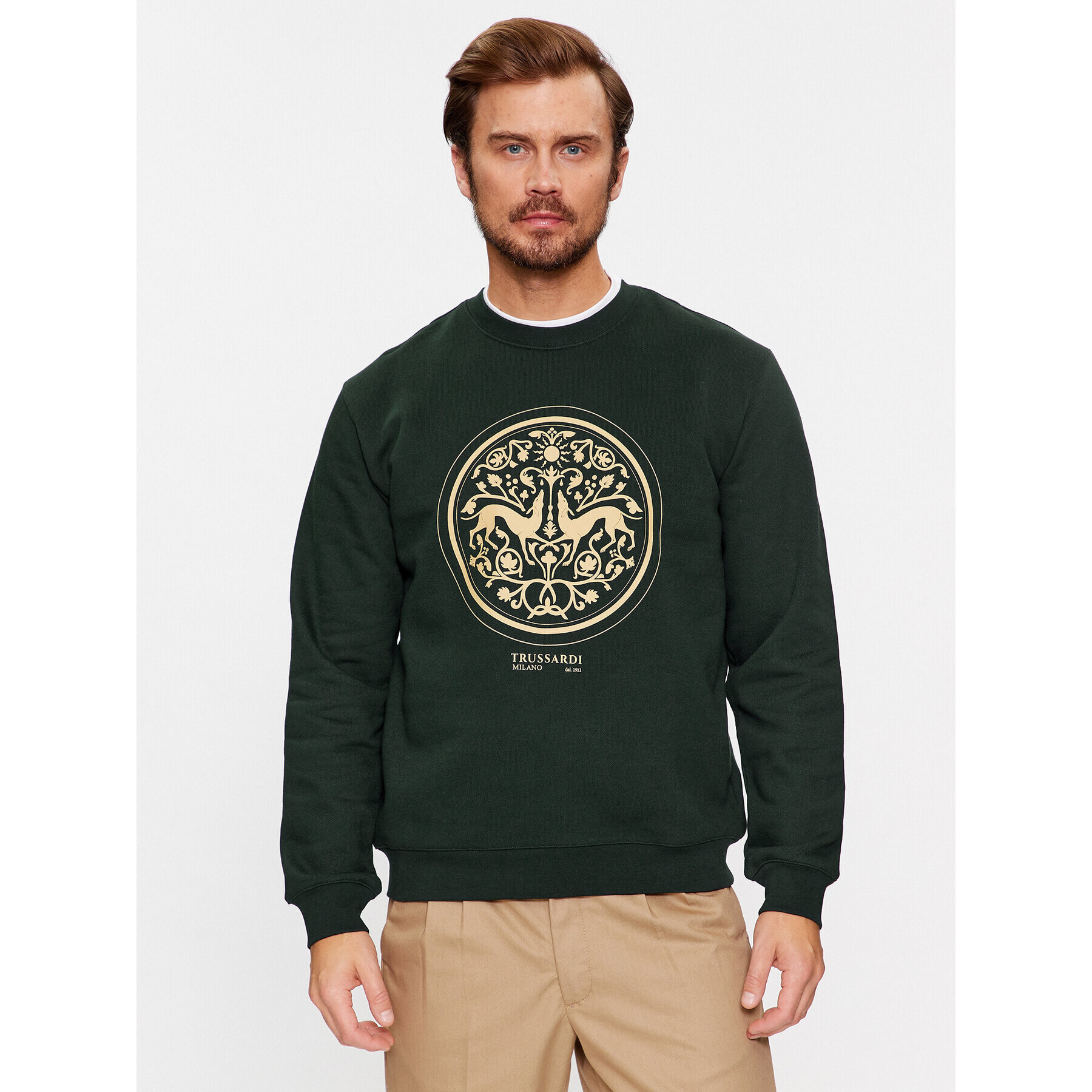 Trussardi Суитшърт 52F00338 Зелен Regular Fit - Pepit.bg
