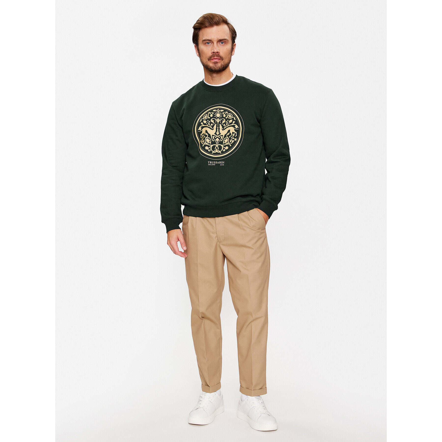 Trussardi Суитшърт 52F00338 Зелен Regular Fit - Pepit.bg