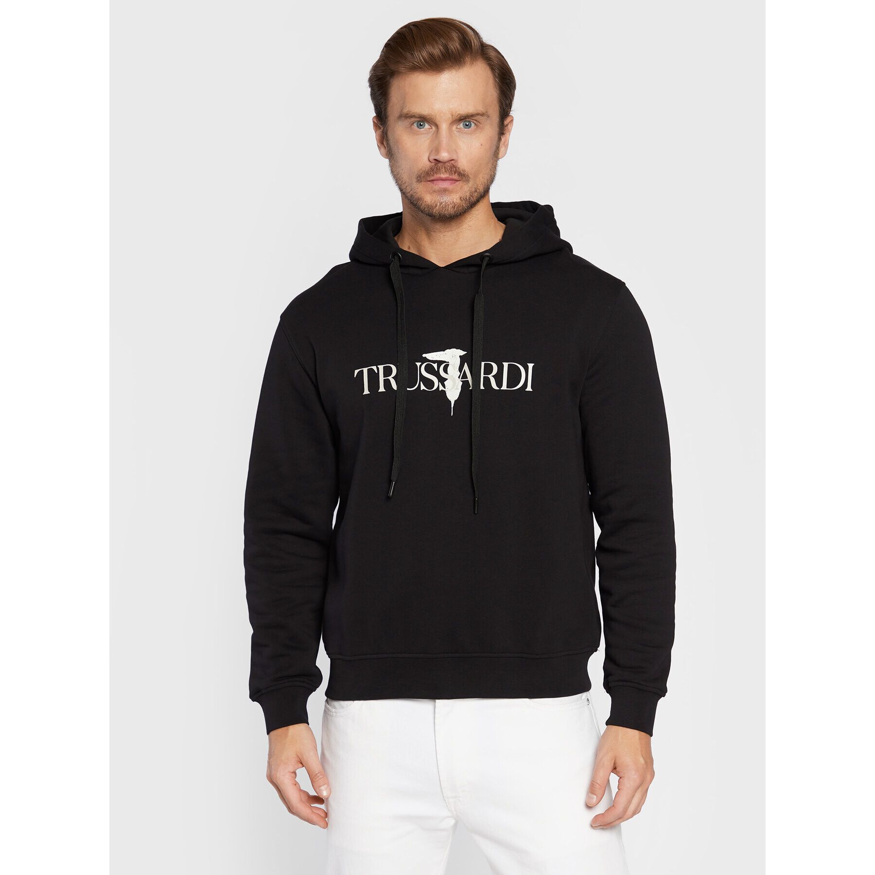 Trussardi Суитшърт Print Logo 52F00249 Черен Regular Fit - Pepit.bg
