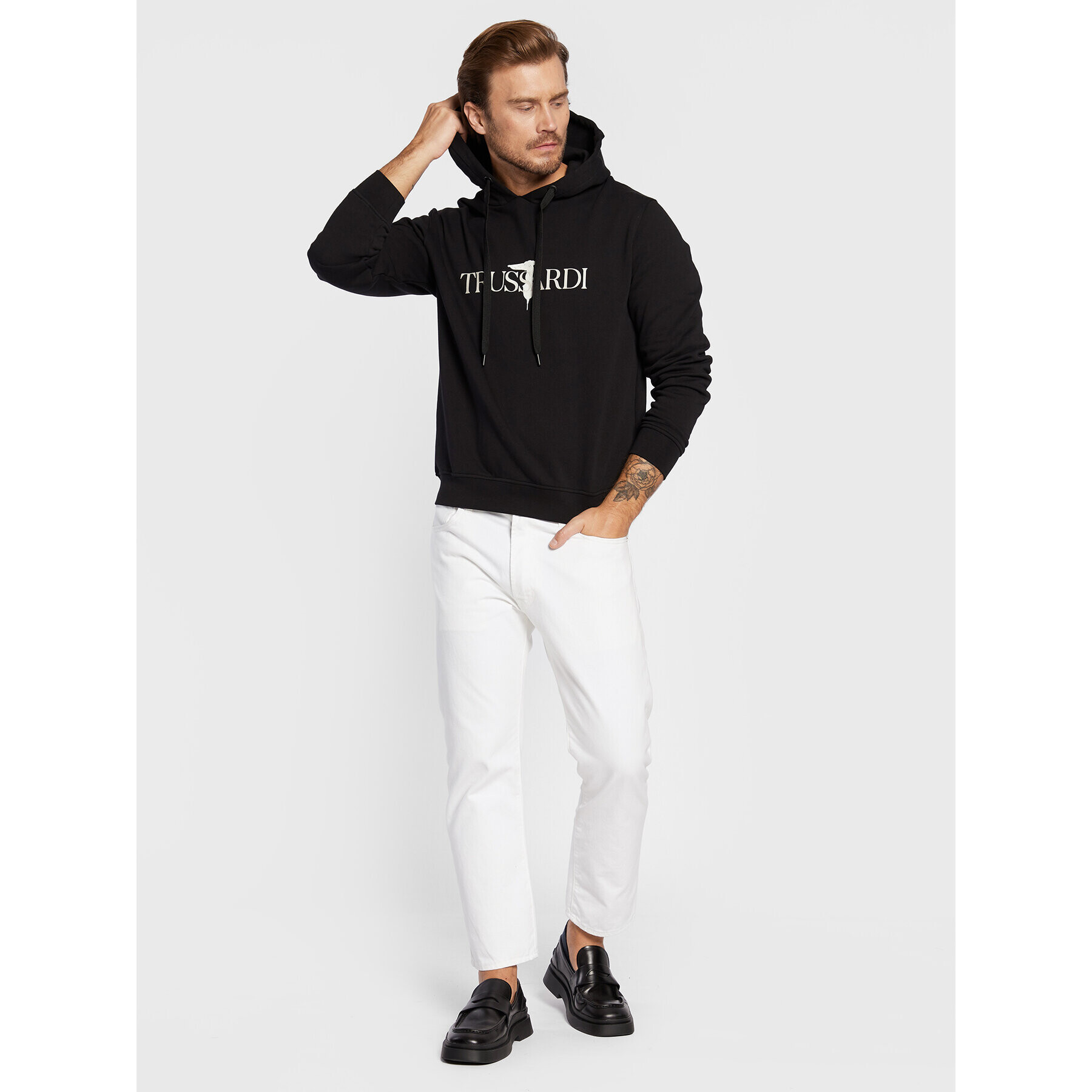 Trussardi Суитшърт Print Logo 52F00249 Черен Regular Fit - Pepit.bg