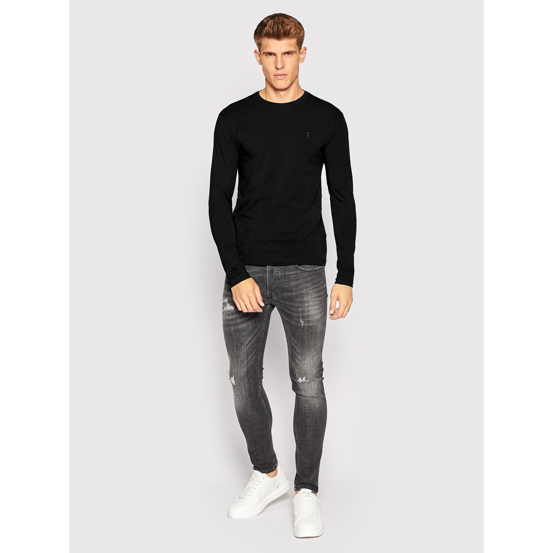 Trussardi Тениска с дълъг ръкав 52T00653 Черен Slim Fit - Pepit.bg