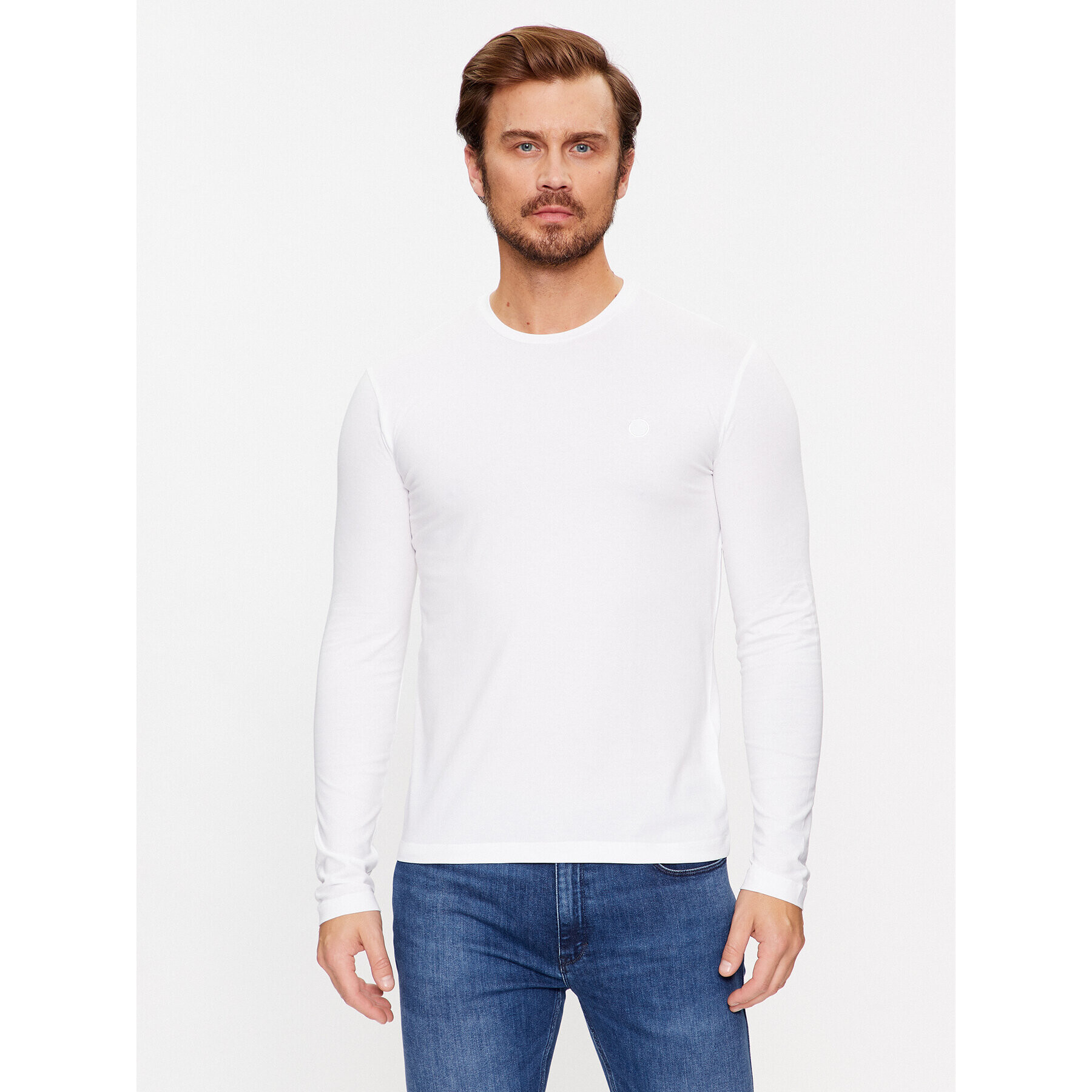 Trussardi Тениска с дълъг ръкав 52T00763 Бял Regular Fit - Pepit.bg