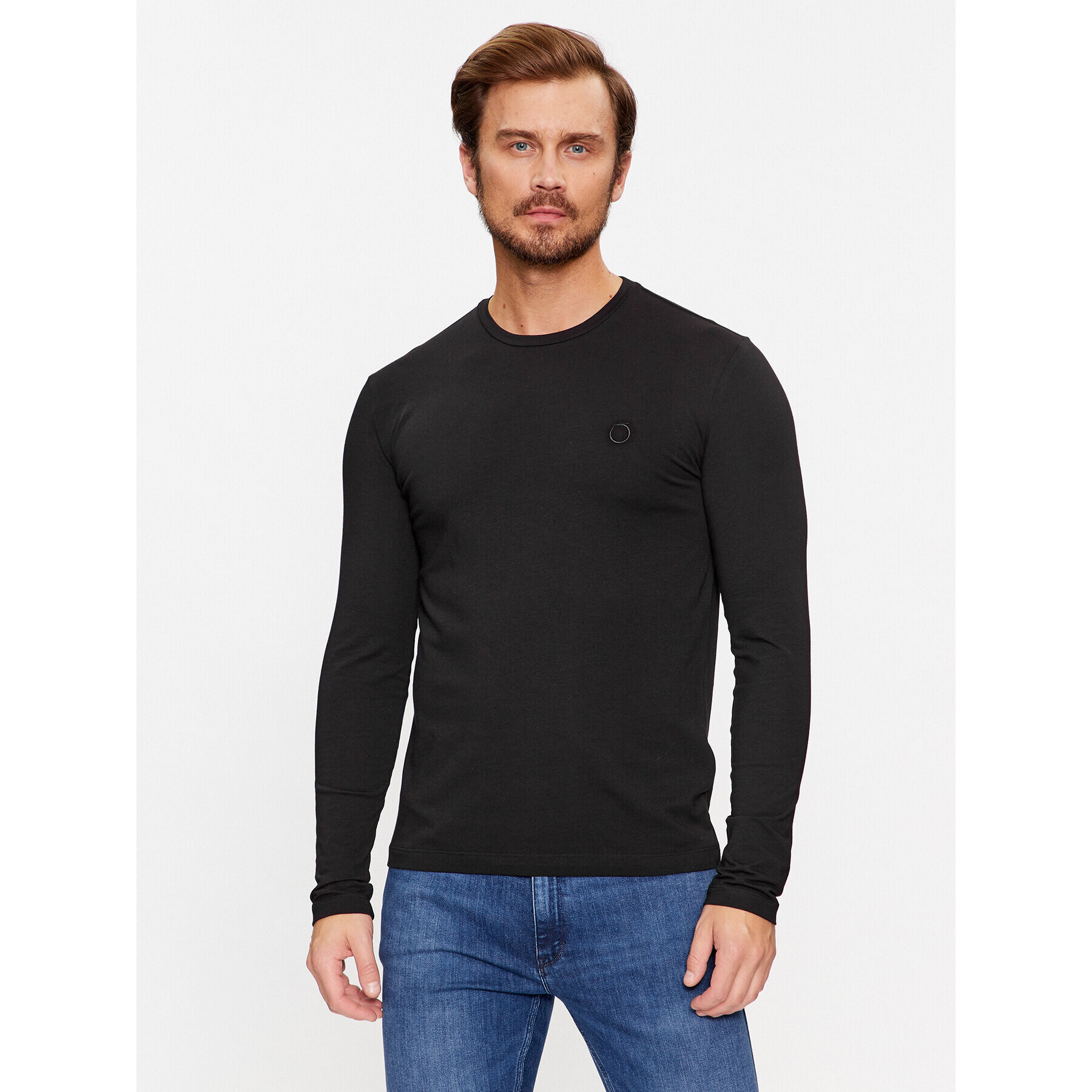 Trussardi Тениска с дълъг ръкав 52T00763 Черен Regular Fit - Pepit.bg