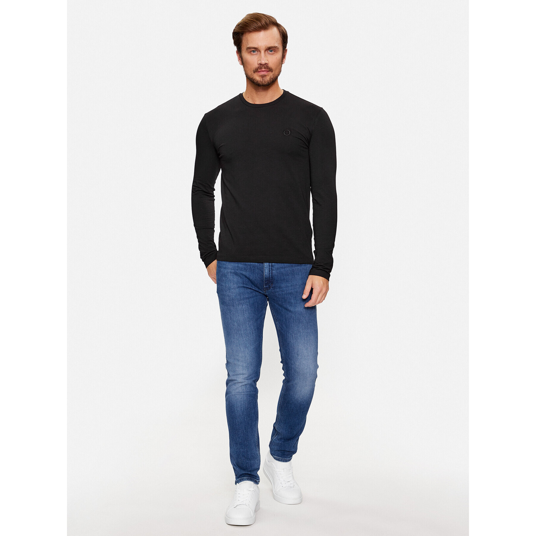 Trussardi Тениска с дълъг ръкав 52T00763 Черен Regular Fit - Pepit.bg