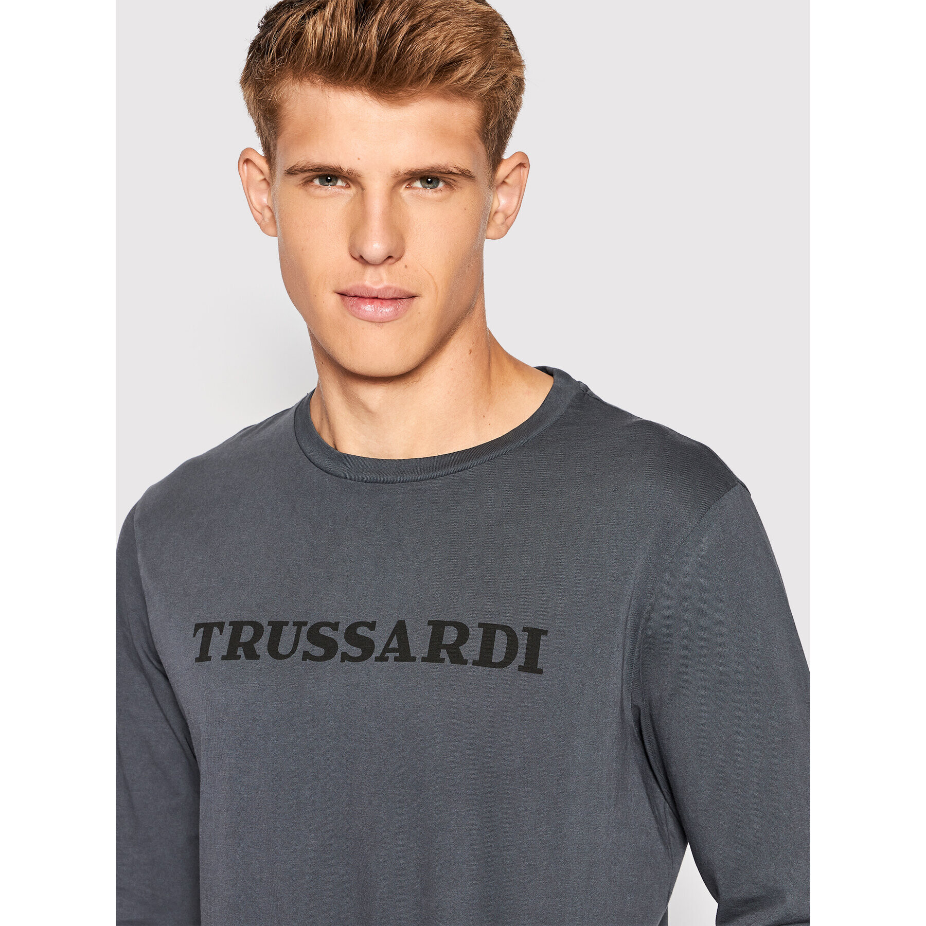 Trussardi Тениска с дълъг ръкав Logo Print 52T00643 Сив Regular Fit - Pepit.bg