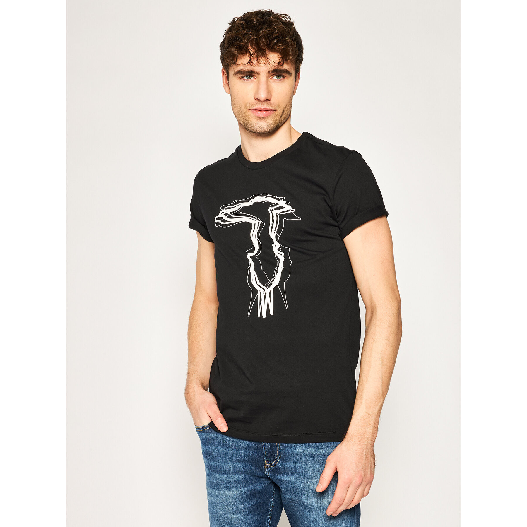 Trussardi Тишърт 52T00326 Черен Regular Fit - Pepit.bg