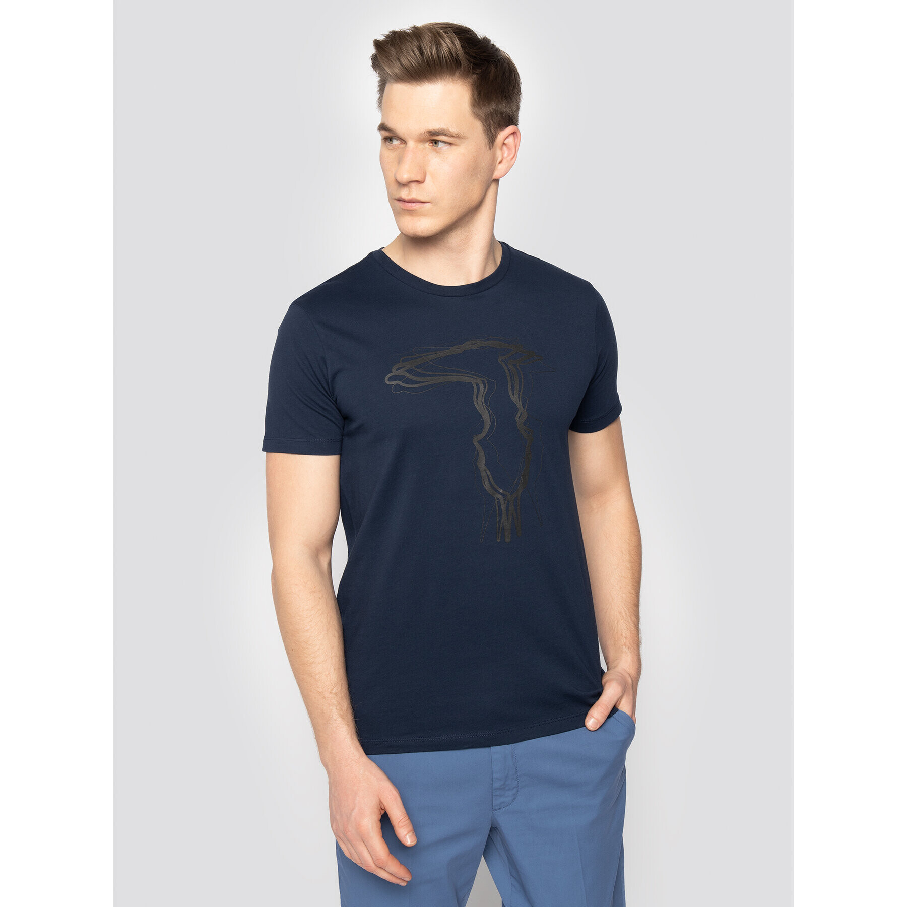 Trussardi Тишърт 52T00326 Тъмносин Regular Fit - Pepit.bg