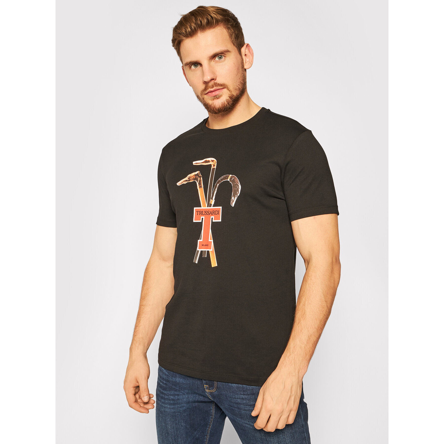 Trussardi Тишърт 52T00431 Черен Regular Fit - Pepit.bg