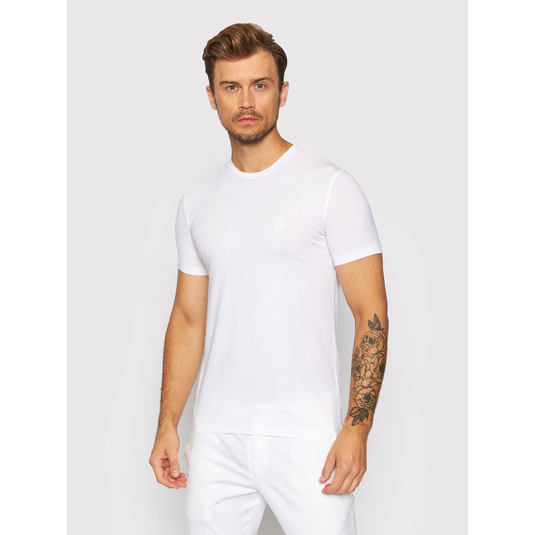 Trussardi Тишърт 52T00535 Бял Slim Fit - Pepit.bg