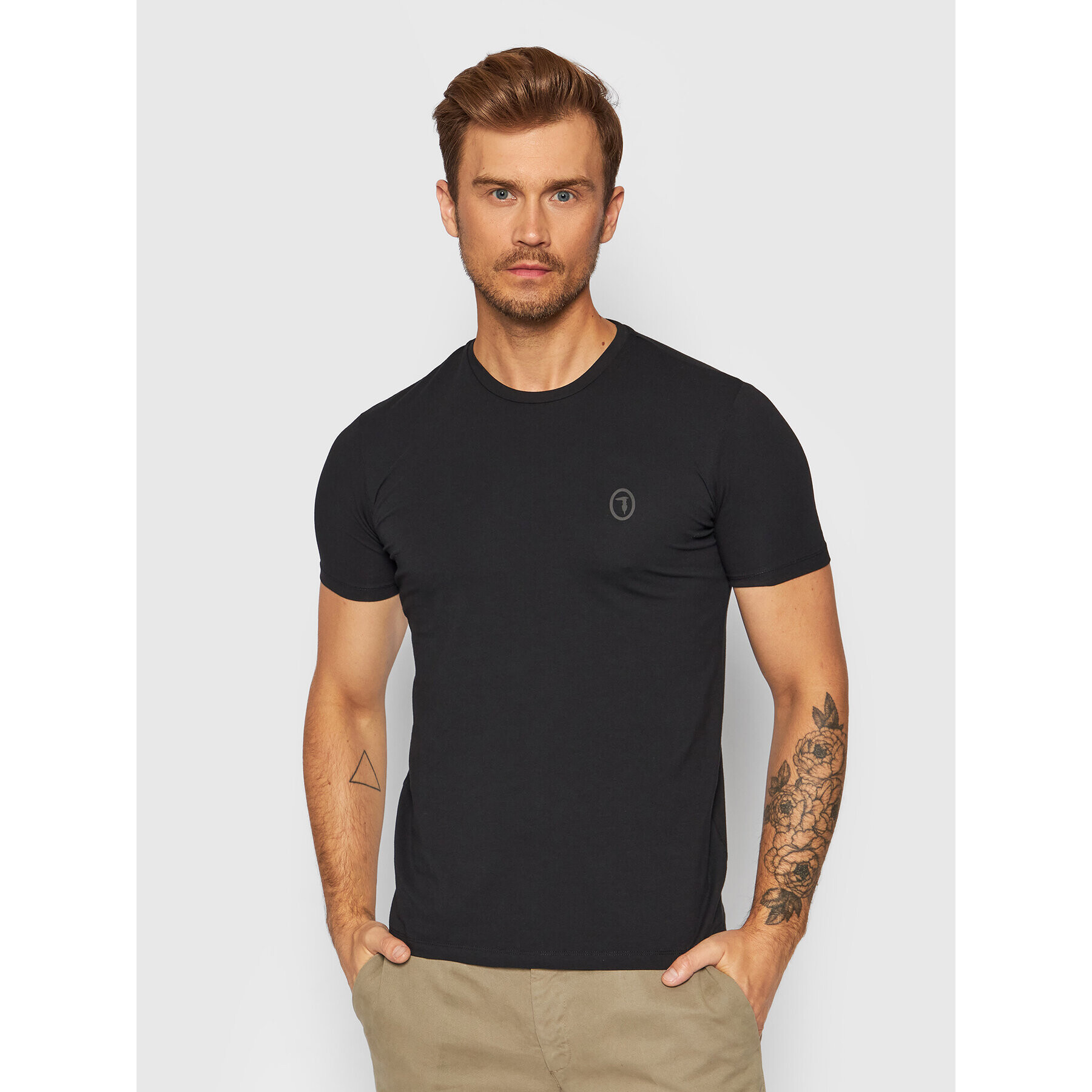 Trussardi Тишърт 52T00535 Черен Slim Fit - Pepit.bg