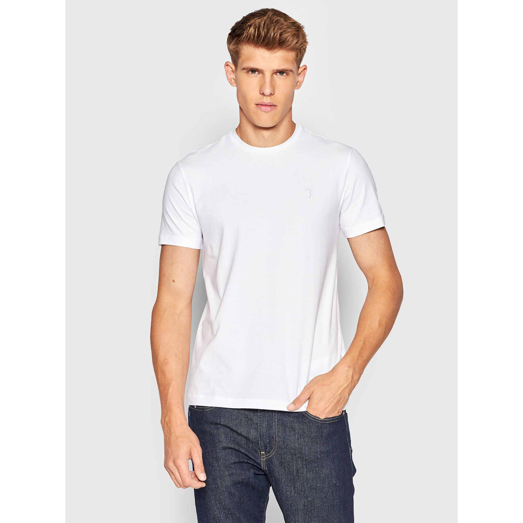 Trussardi Тишърт 52T00652 Бял Slim Fit - Pepit.bg