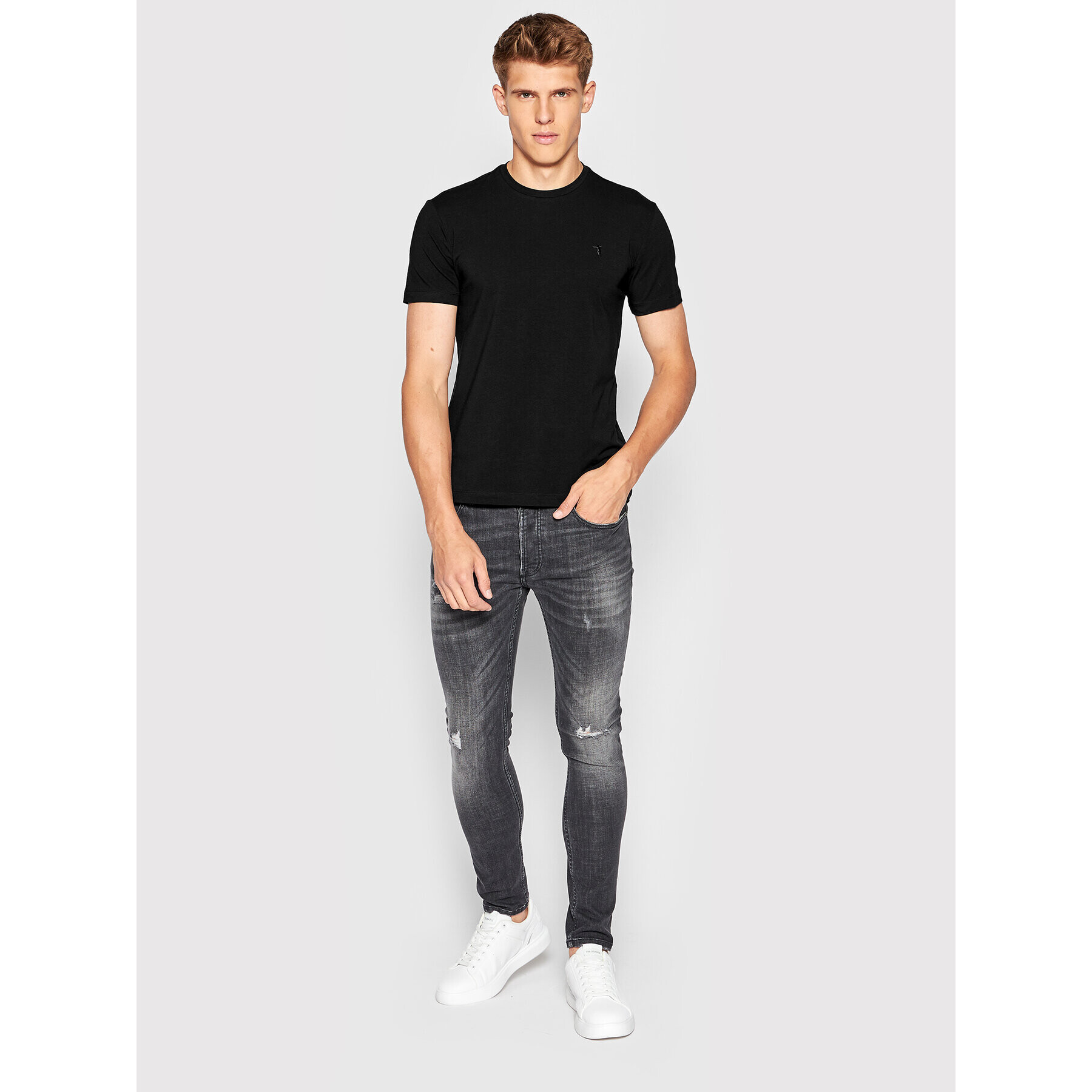Trussardi Тишърт 52T00652 Черен Slim Fit - Pepit.bg