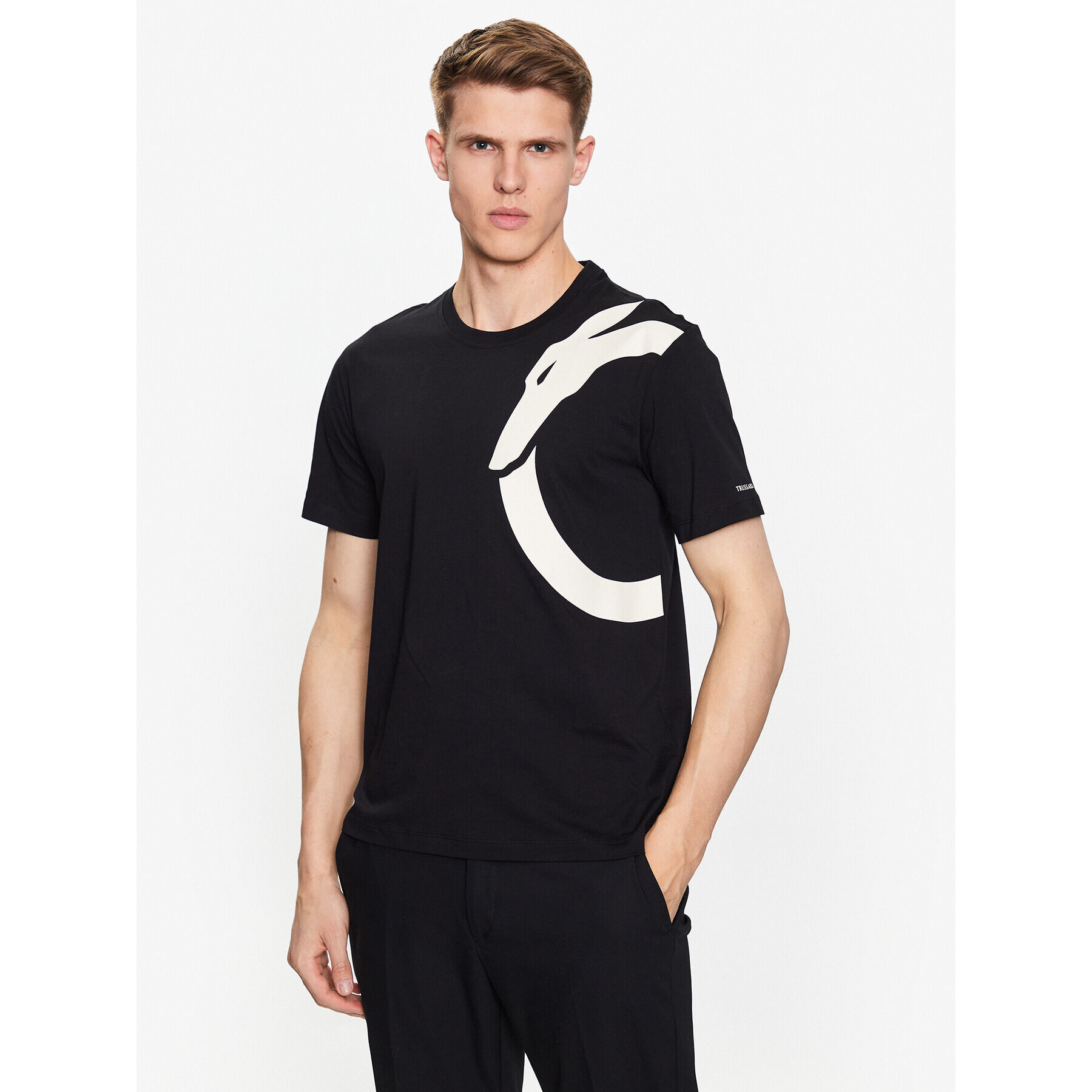 Trussardi Тишърт 52T00726 Черен Regular Fit - Pepit.bg