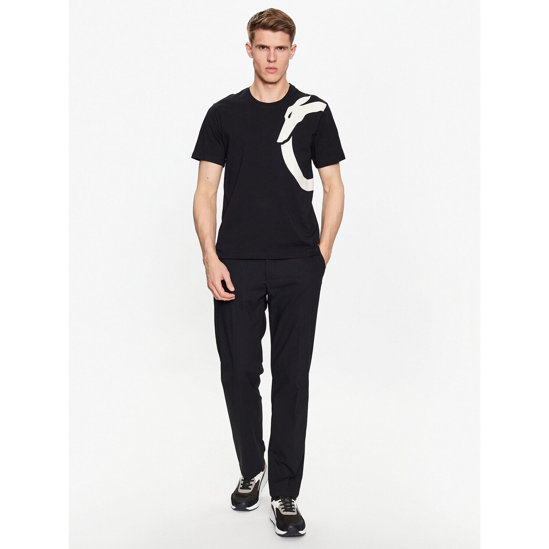 Trussardi Тишърт 52T00726 Черен Regular Fit - Pepit.bg