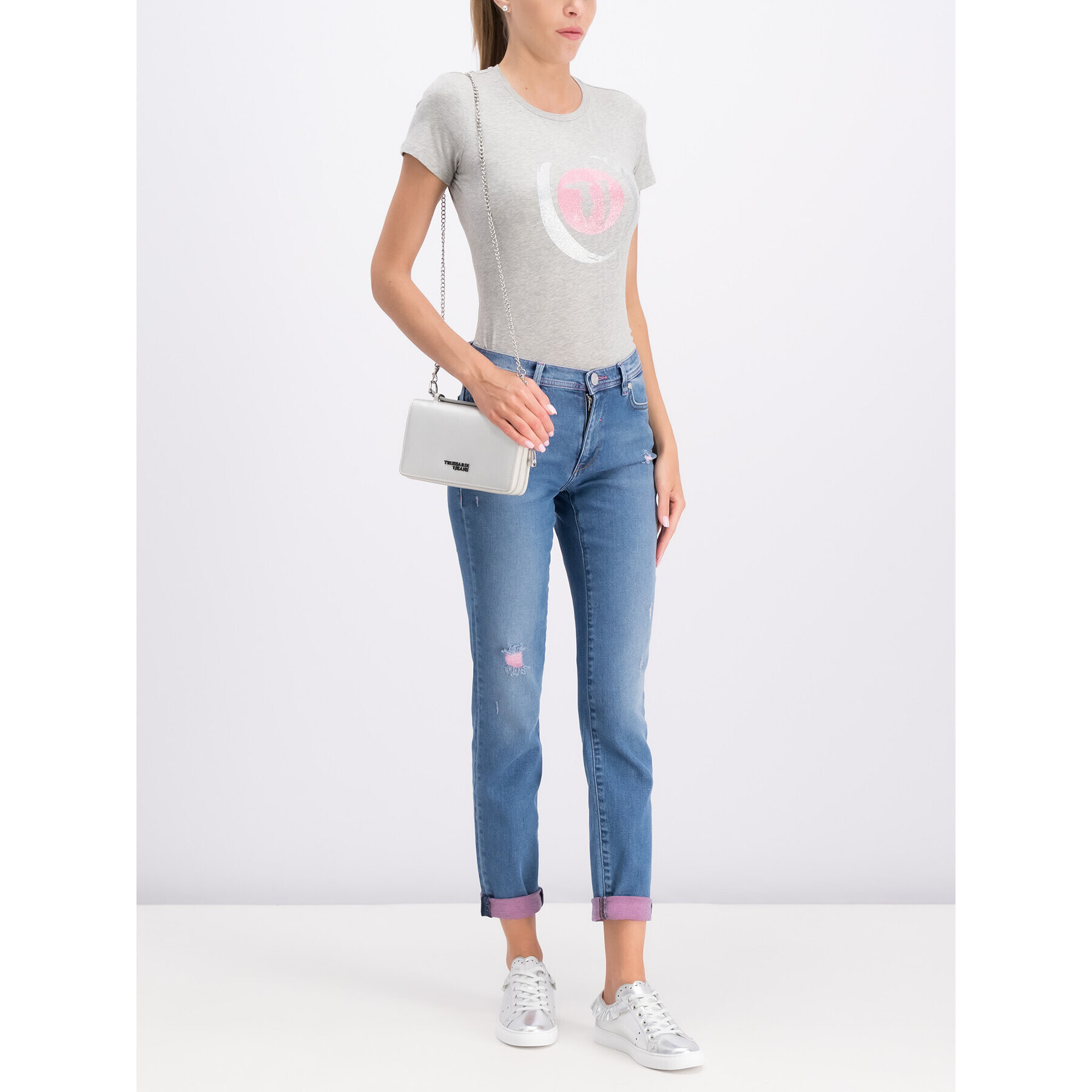 Trussardi Тишърт 56T00205 Сив Slim Fit - Pepit.bg