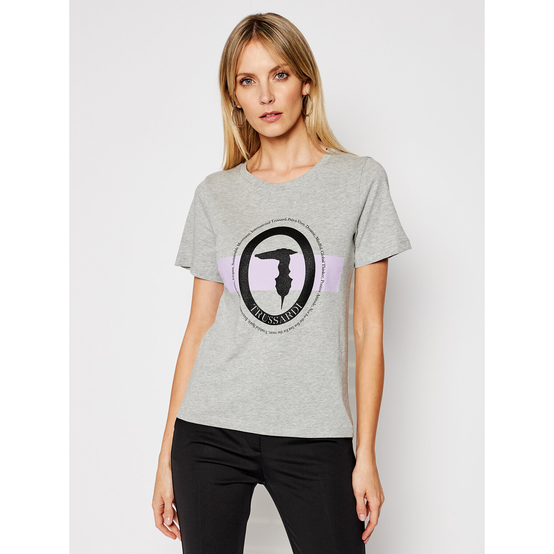 Trussardi Тишърт 56T00328 Сив Regular Fit - Pepit.bg