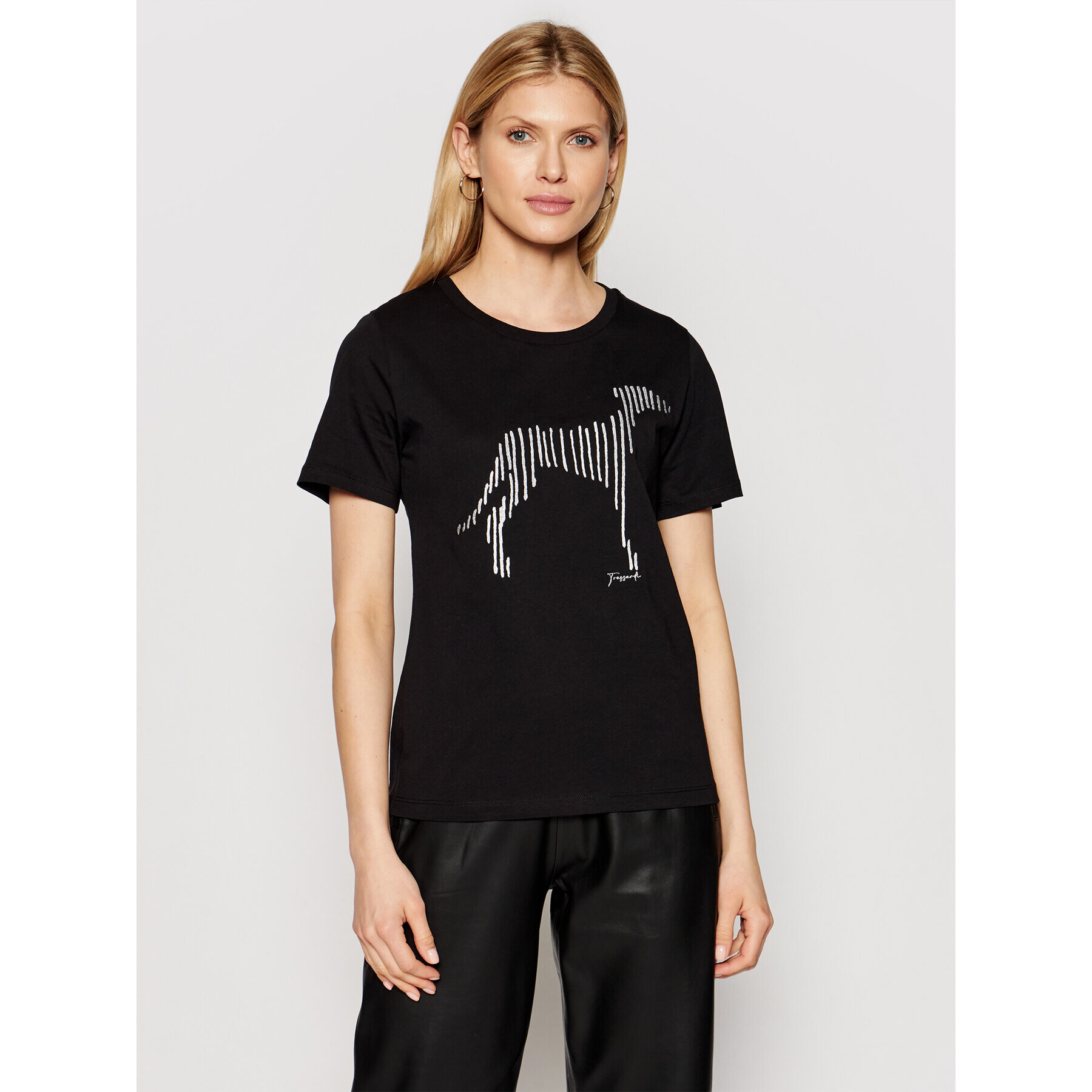 Trussardi Тишърт 56T00357 Черен Regular Fit - Pepit.bg