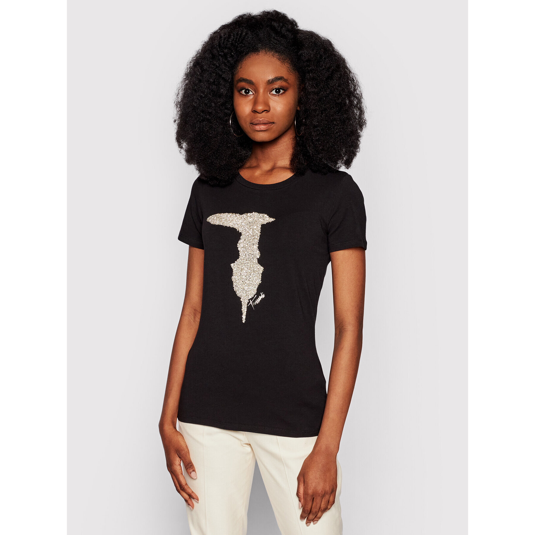 Trussardi Тишърт 56T00363 Черен Slim Fit - Pepit.bg