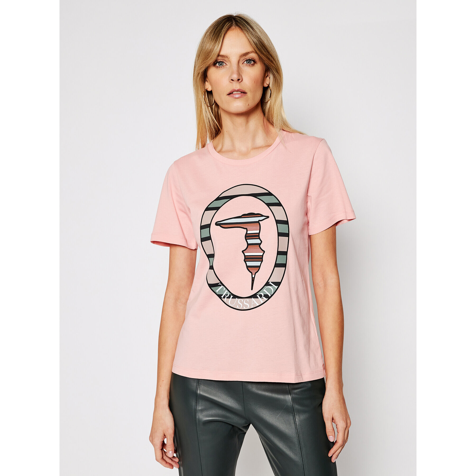 Trussardi Тишърт 56T00371 Розов Regular Fit - Pepit.bg