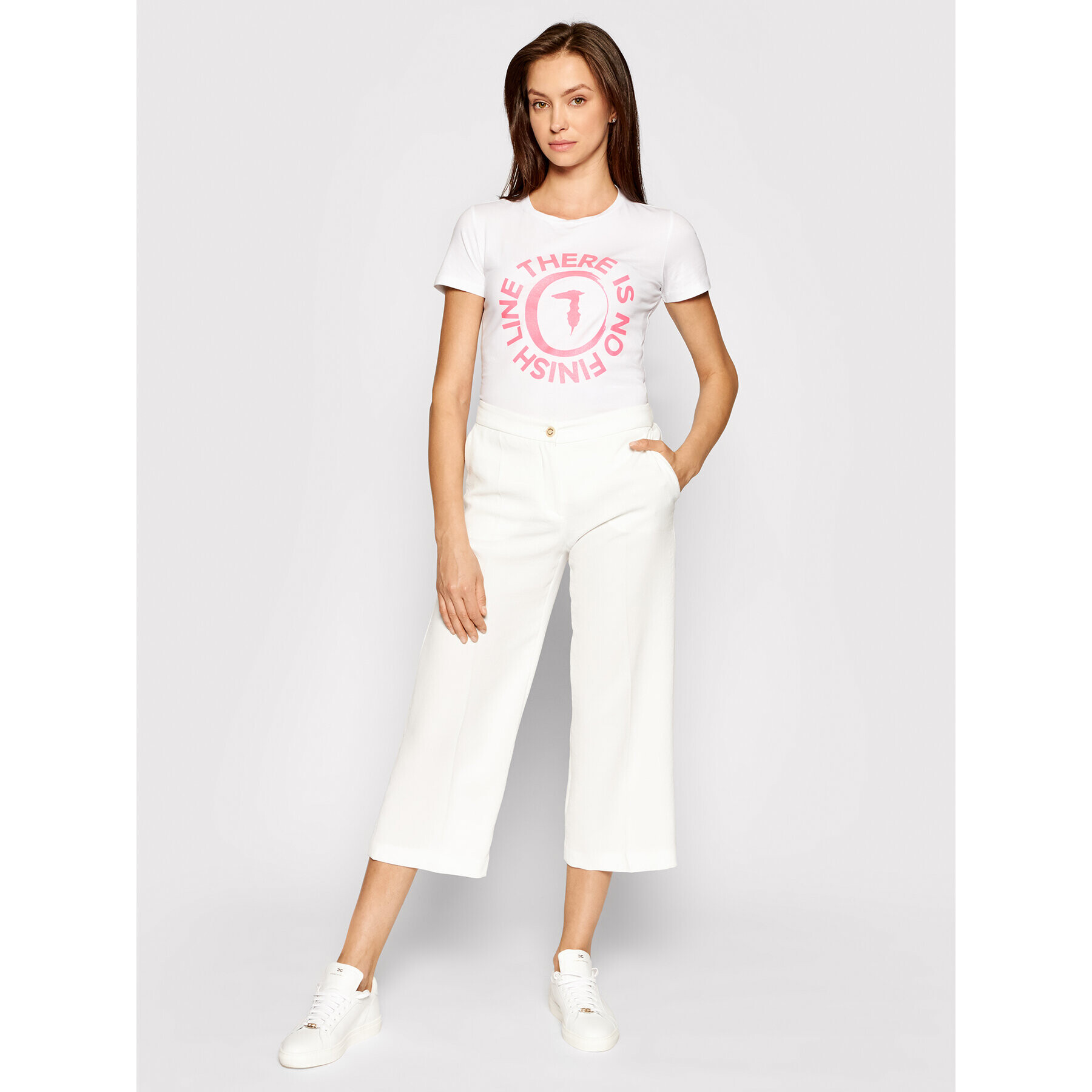 Trussardi Тишърт 56T00382 Бял Slim Fit - Pepit.bg