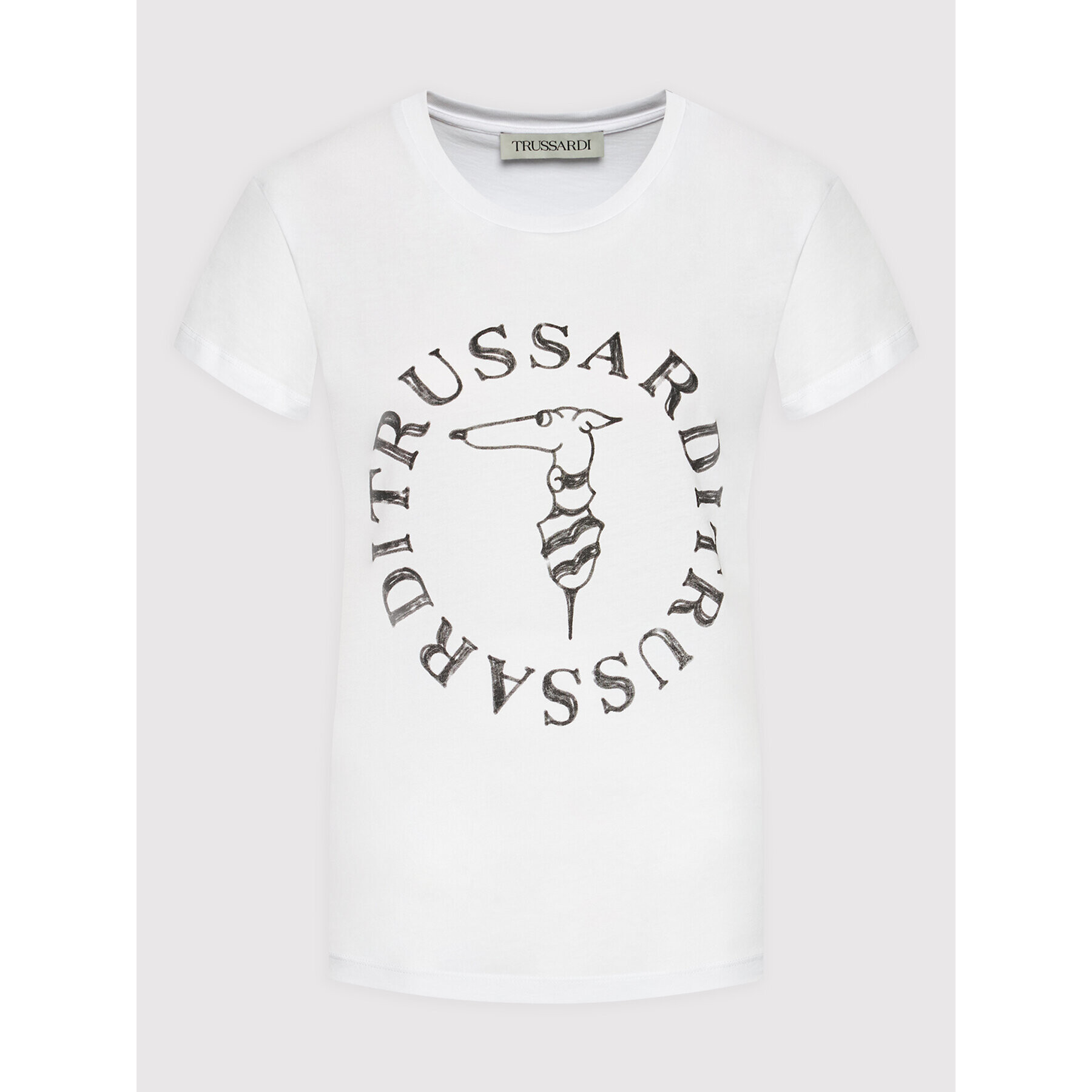 Trussardi Тишърт 56T00479 Бял Regular Fit - Pepit.bg