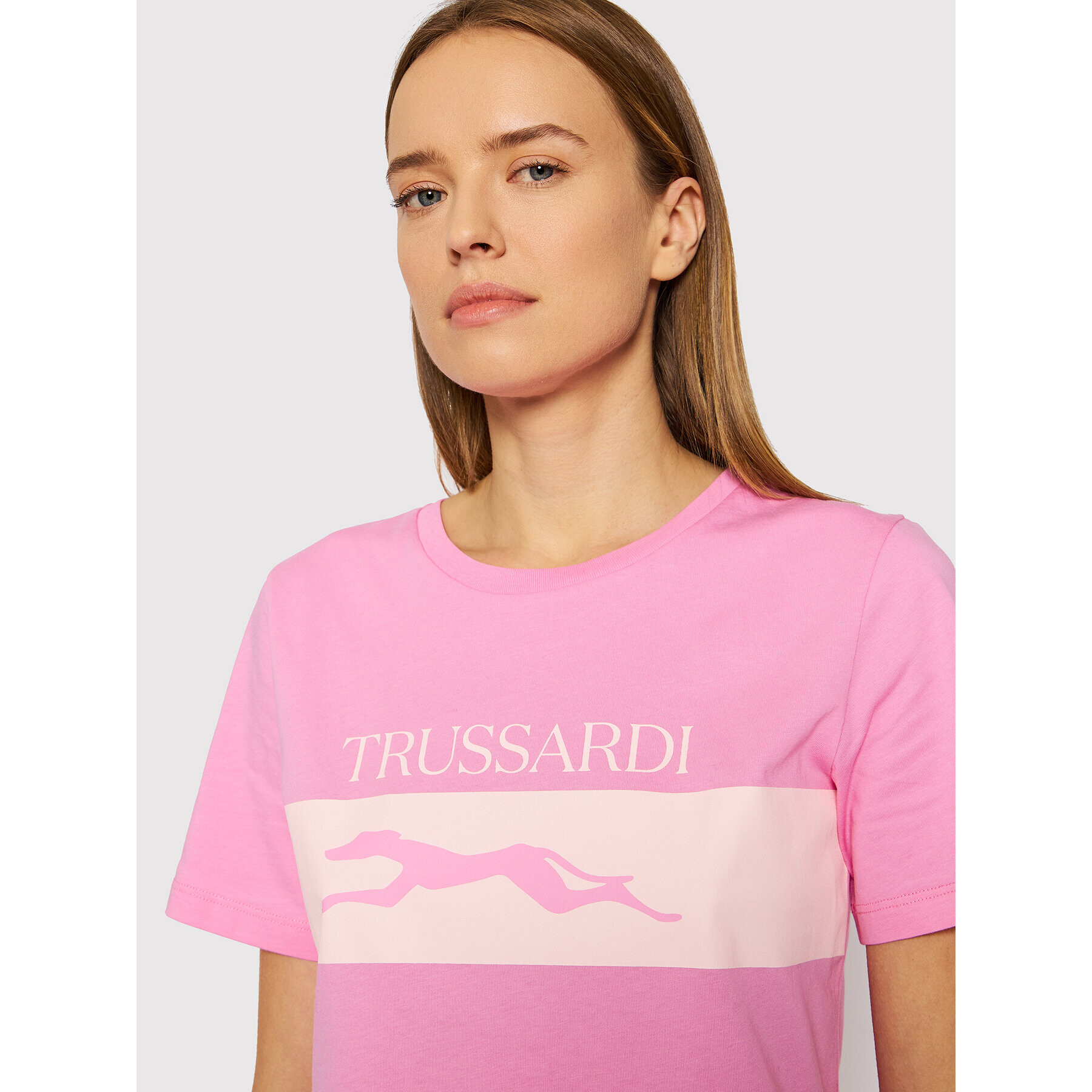 Trussardi Тишърт 56T00482 Розов Regular Fit - Pepit.bg