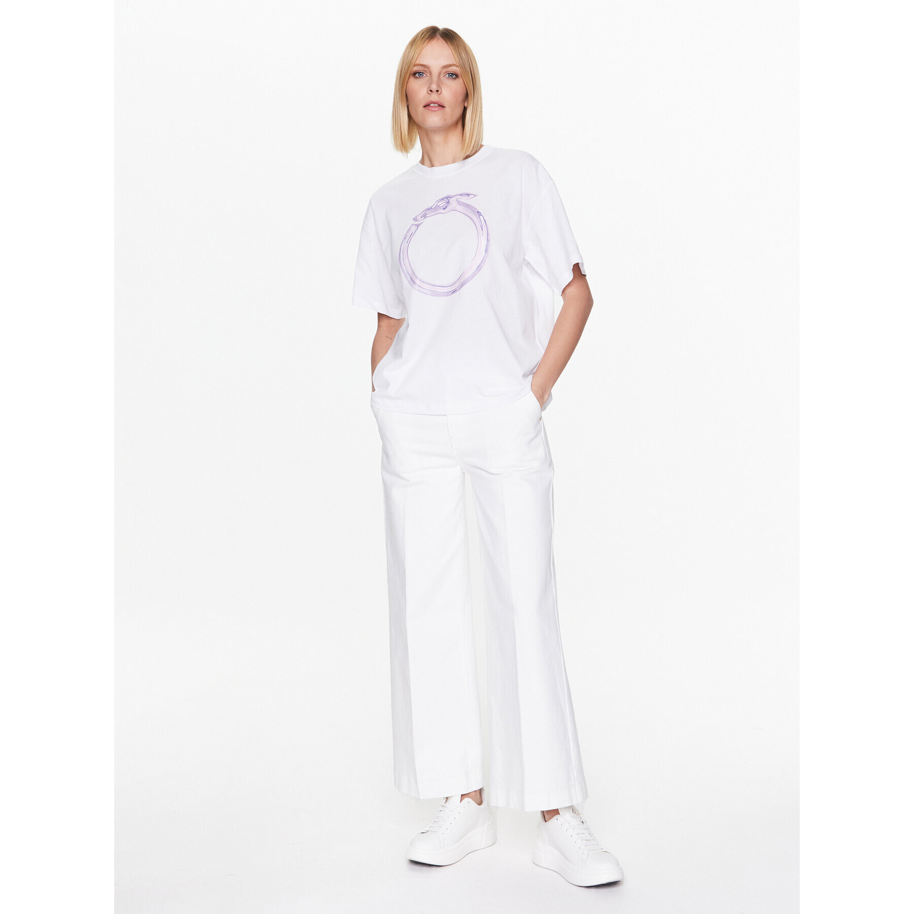 Trussardi Тишърт 56T00561 Бял Regular Fit - Pepit.bg