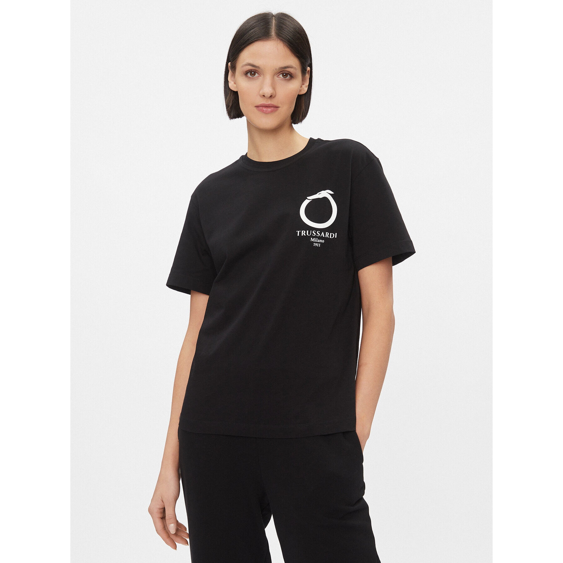 Trussardi Тишърт 56T00596 Черен Regular Fit - Pepit.bg