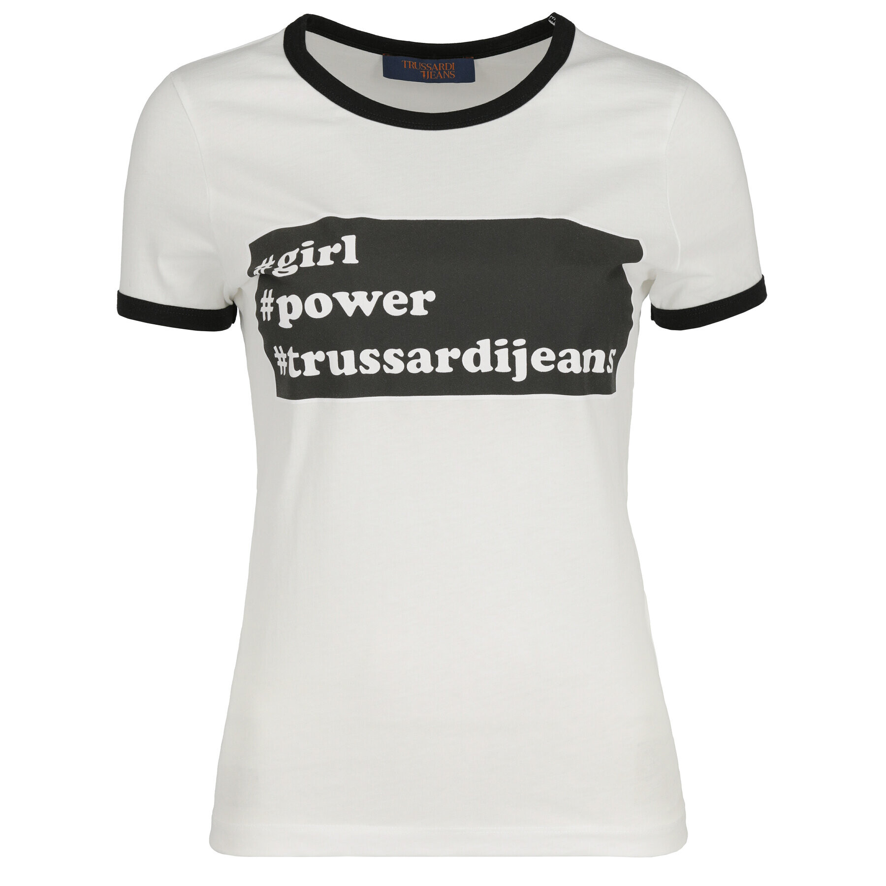 Trussardi Тишърт Cotton 56T00184 Бял Slim Fit - Pepit.bg
