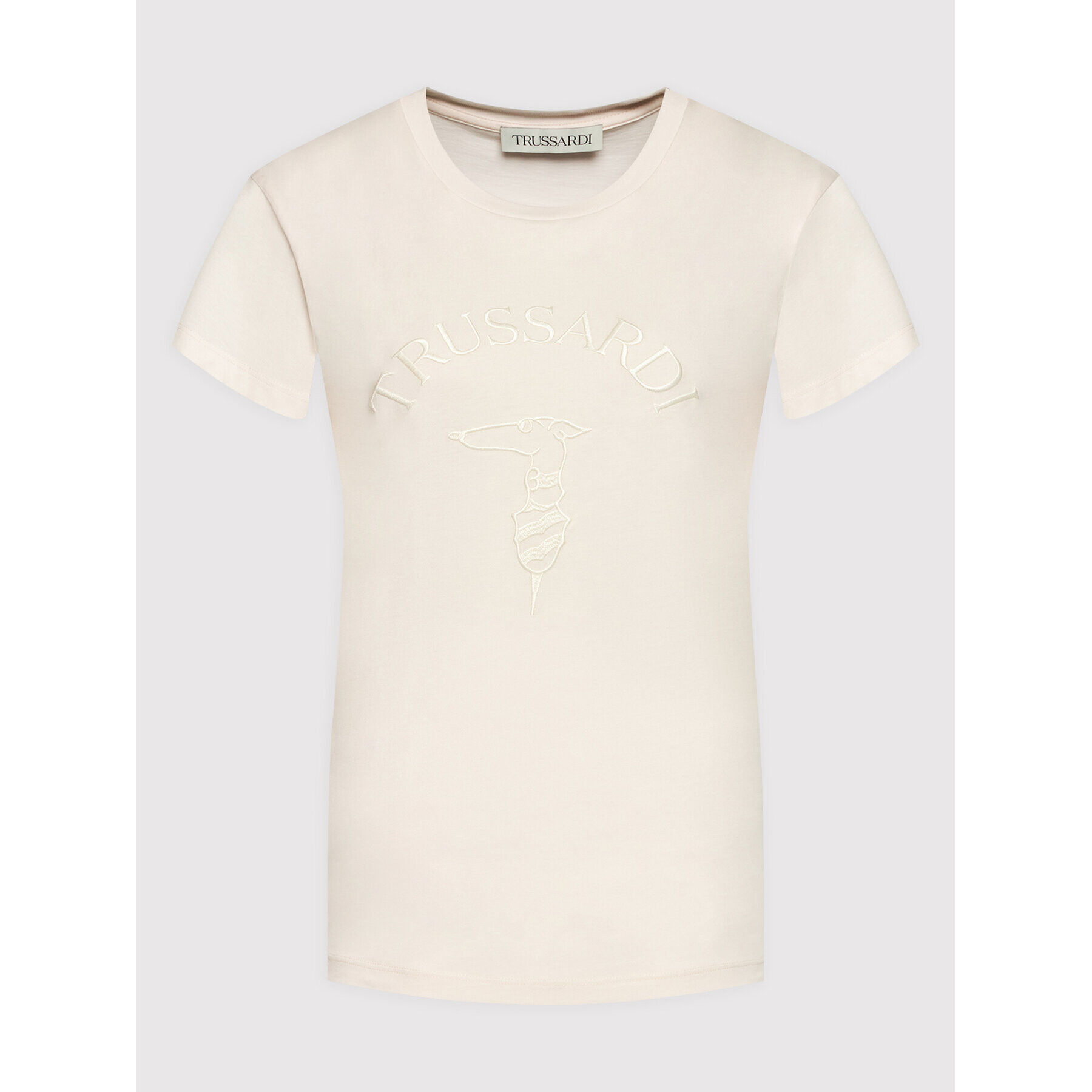 Trussardi Тишърт Embroidery Logo 56T00478 Бежов Regular Fit - Pepit.bg