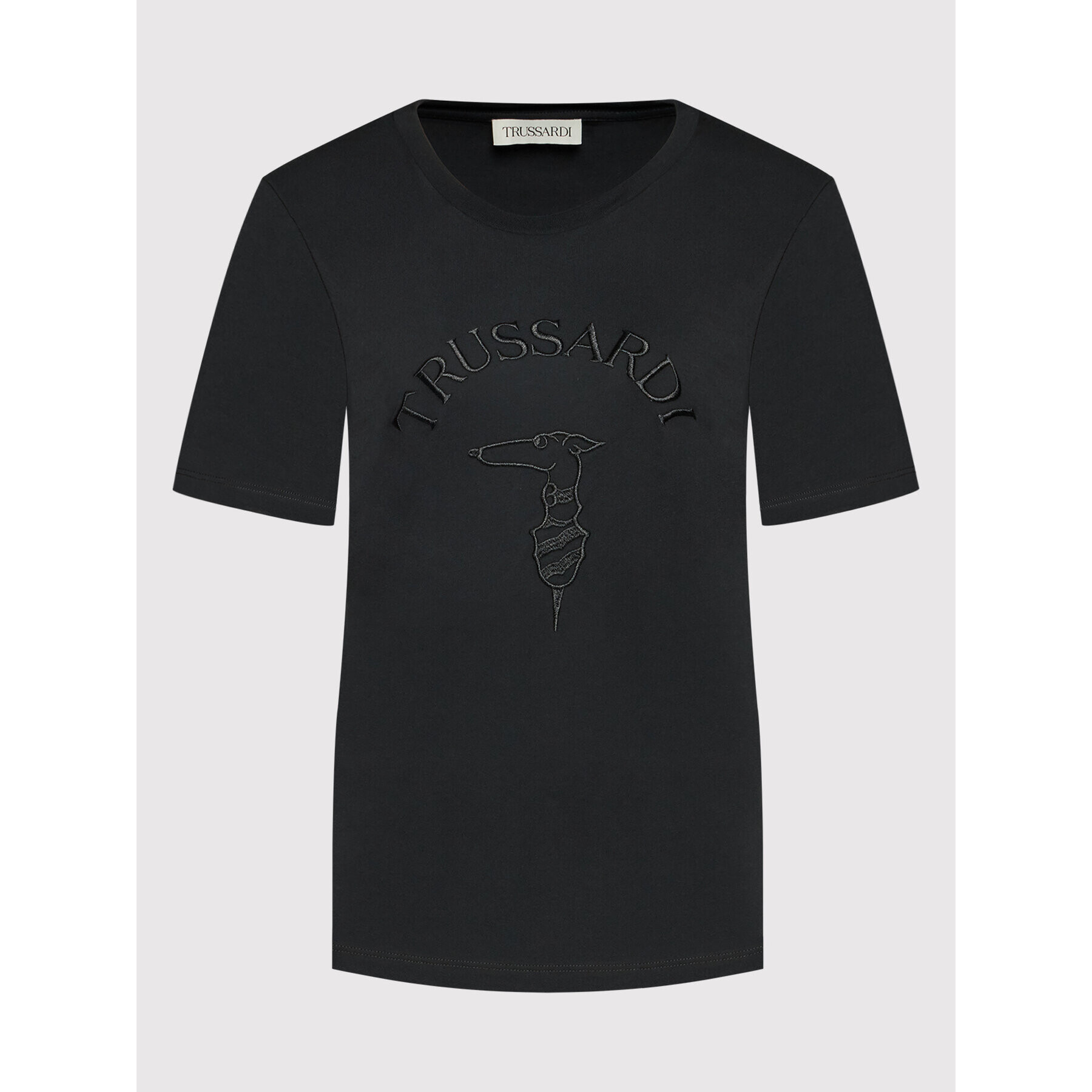 Trussardi Тишърт Embroidery Logo 56T00478 Черен Regular Fit - Pepit.bg