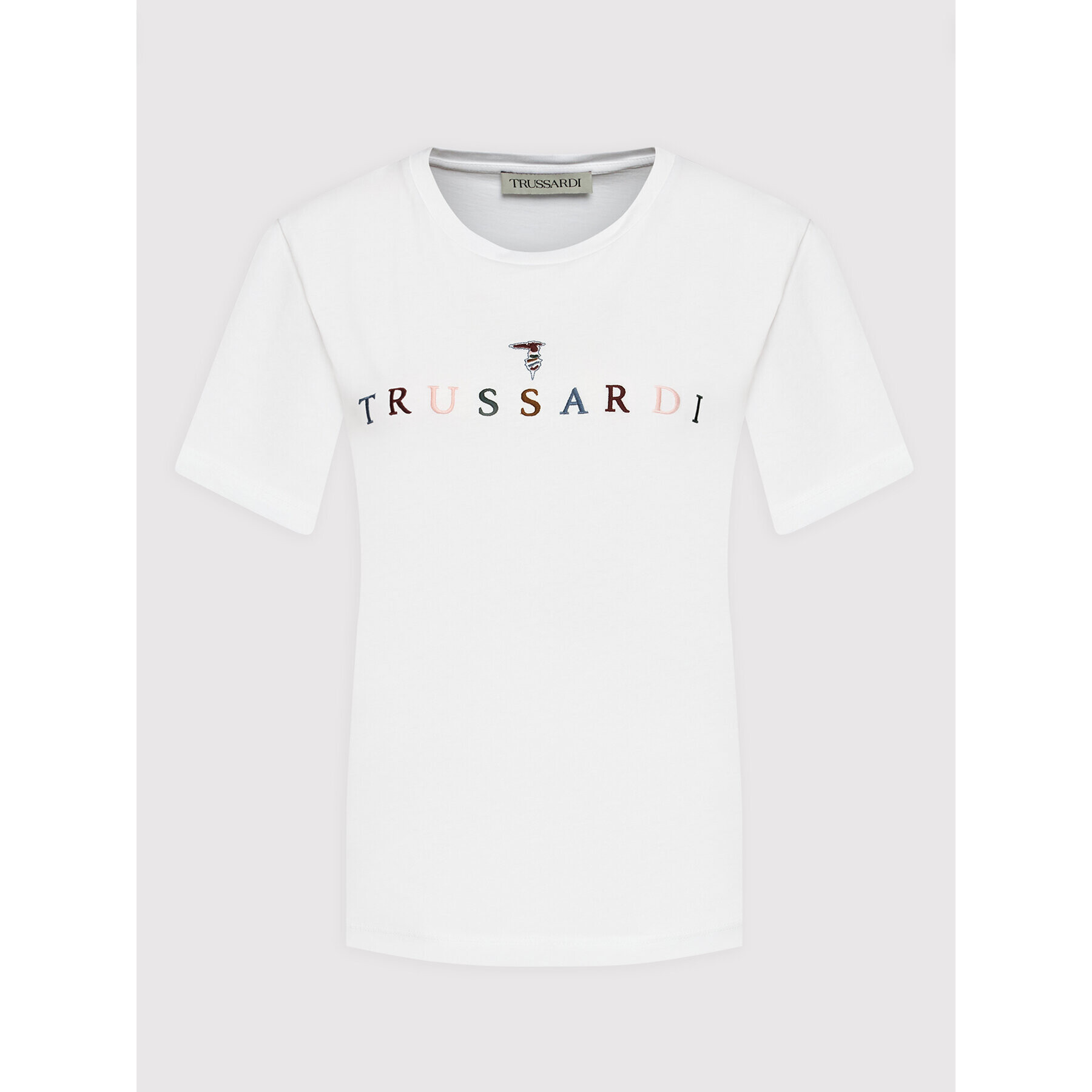 Trussardi Тишърт Embroidery Logo 56T00484 Бял Regular Fit - Pepit.bg