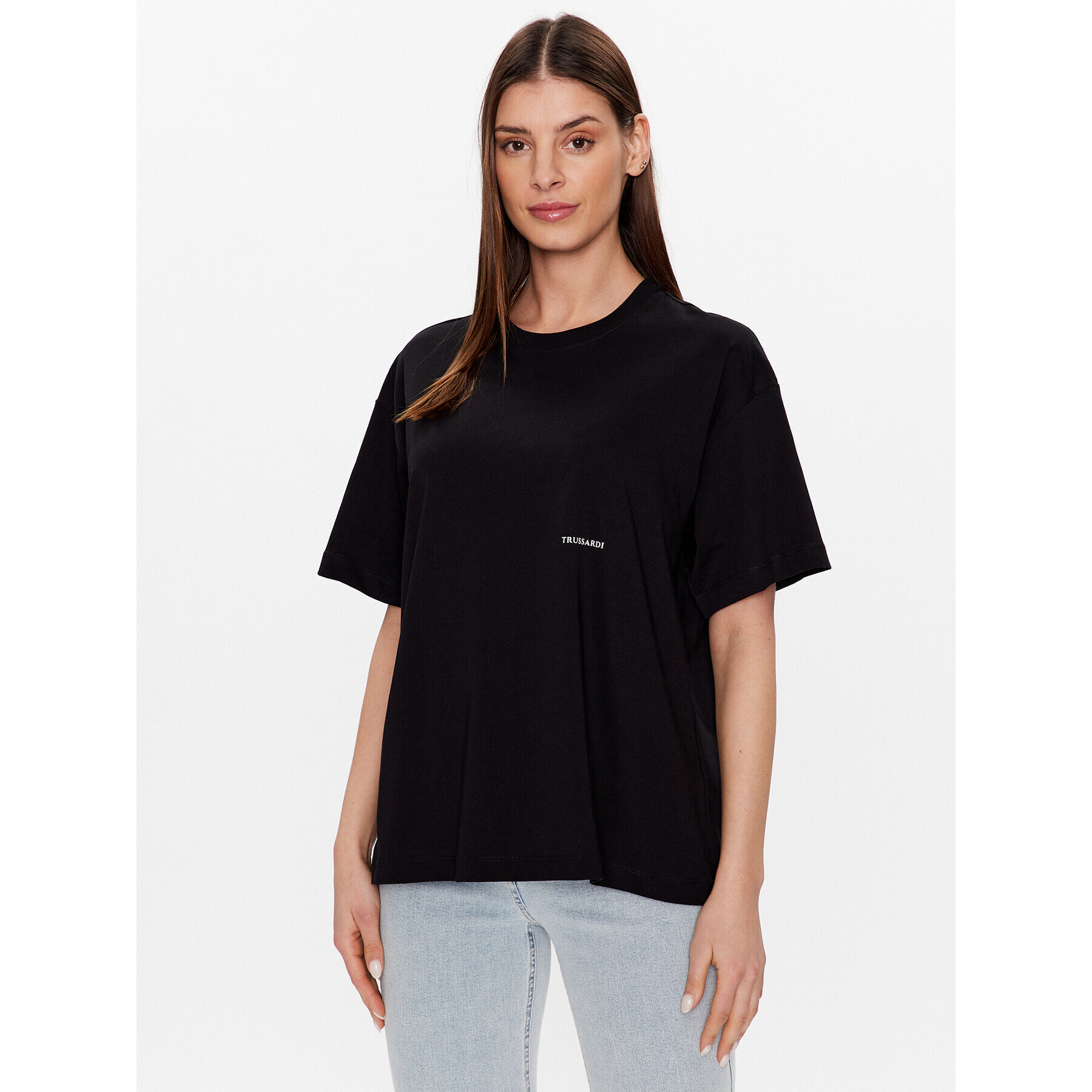 Trussardi Тишърт Greyhound Backprint 56T00559 Черен Relaxed Fit - Pepit.bg