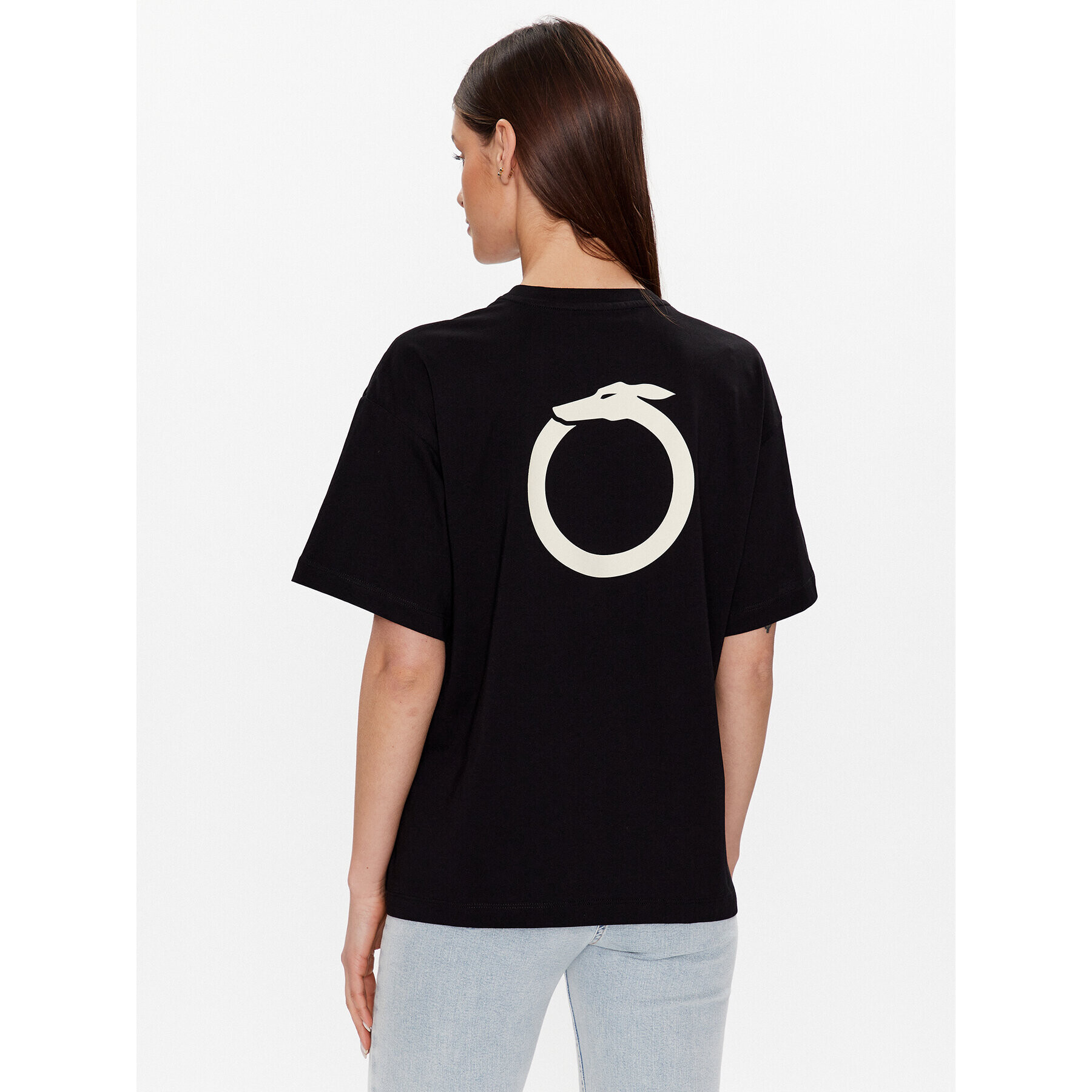 Trussardi Тишърт Greyhound Backprint 56T00559 Черен Relaxed Fit - Pepit.bg