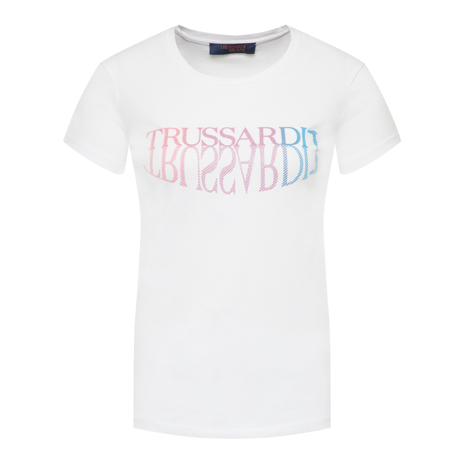 Trussardi Тишърт Jersey Stretch 56T00254 Бял Slim Fit - Pepit.bg