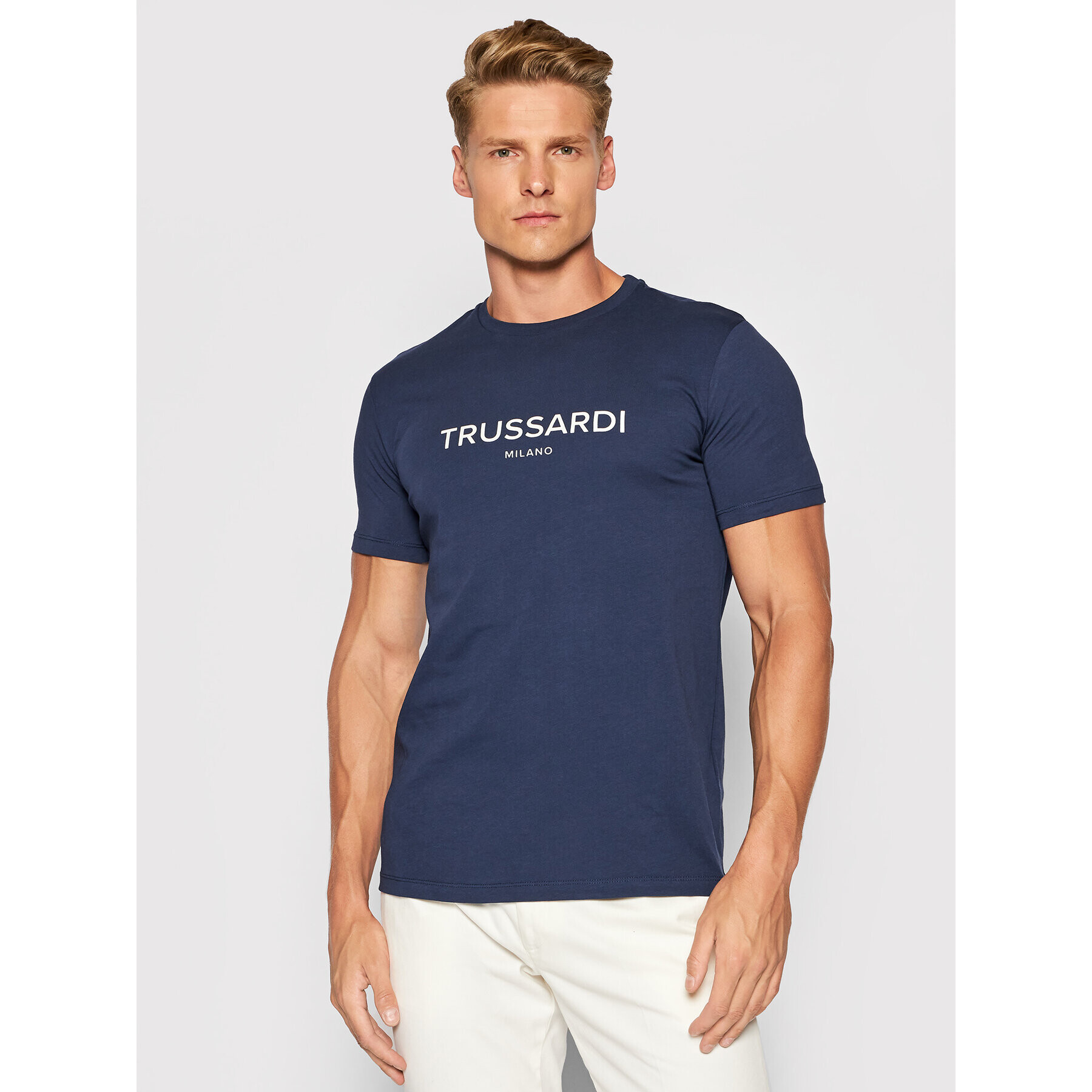 Trussardi Тишърт Logo 52T00509 Тъмносин Regular Fit - Pepit.bg