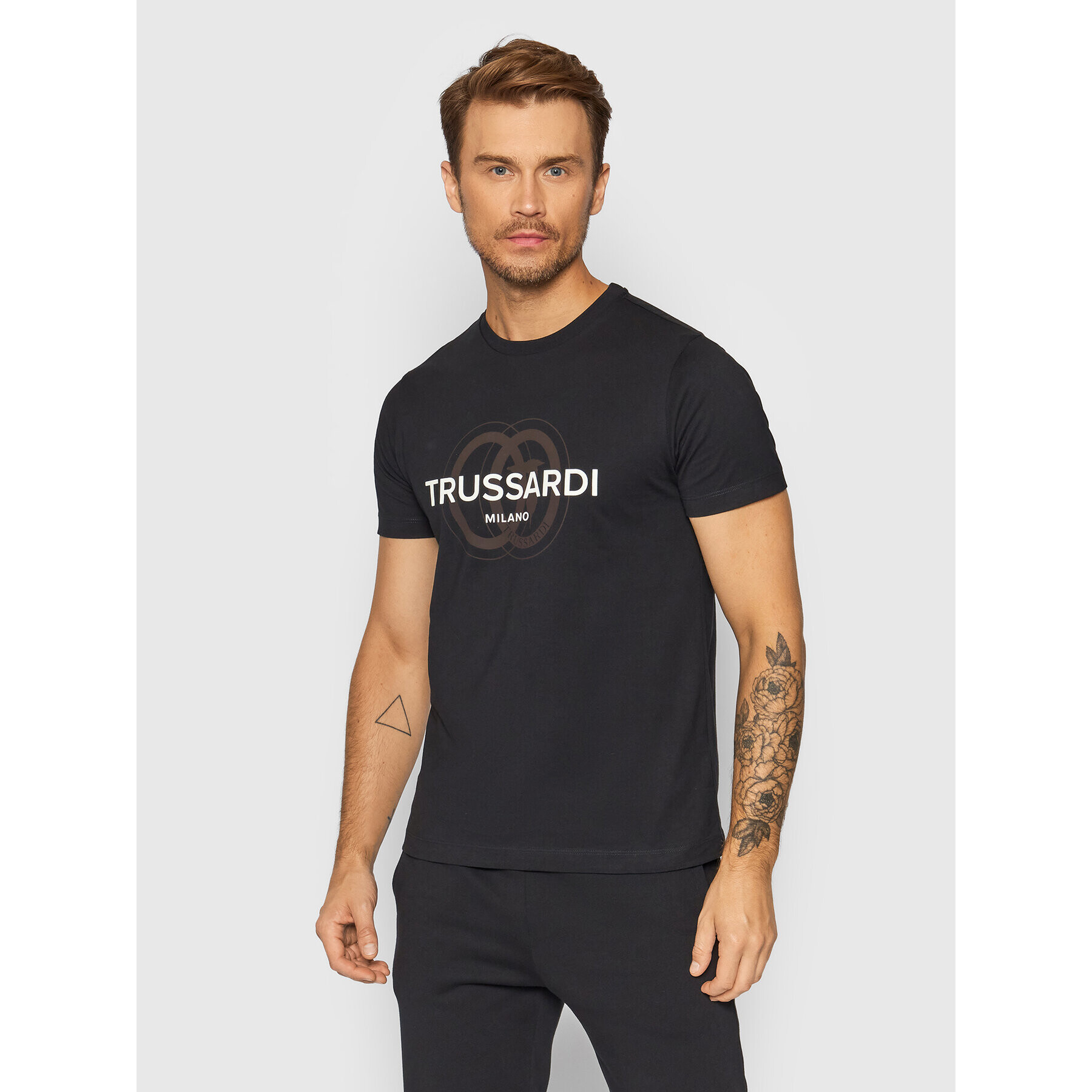 Trussardi Тишърт Logo 52T00514 Черен Regular Fit - Pepit.bg