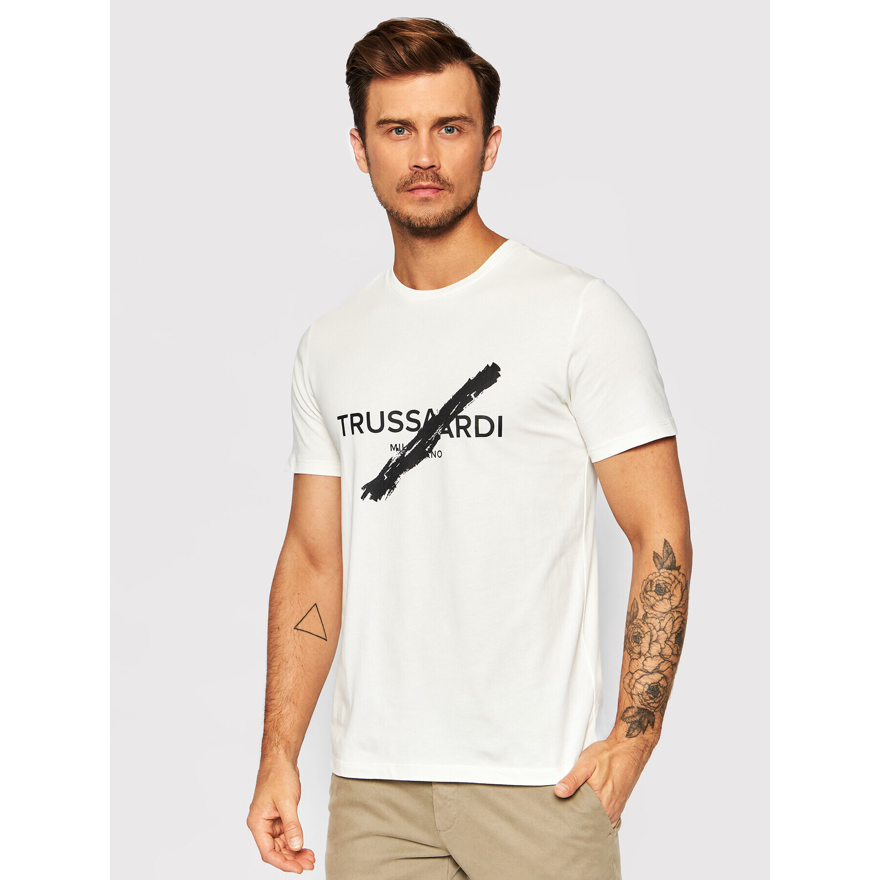 Trussardi Тишърт Logo 52T00521 Бежов Regular Fit - Pepit.bg