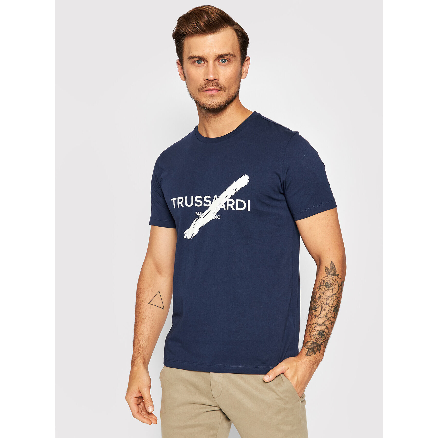 Trussardi Тишърт Logo 52T00521 Тъмносин Regular Fit - Pepit.bg