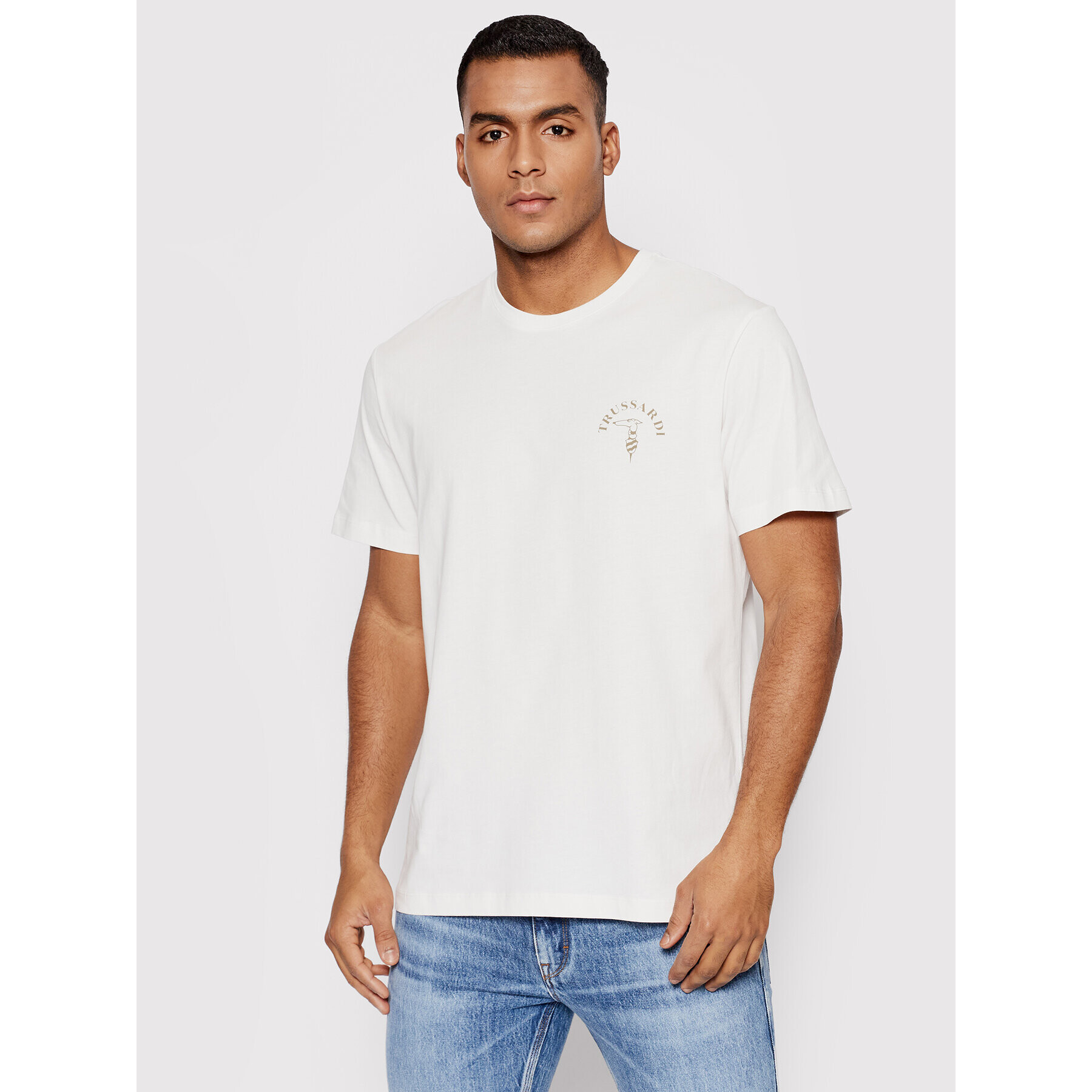 Trussardi Тишърт Logo 52T00593 Бял Regular Fit - Pepit.bg