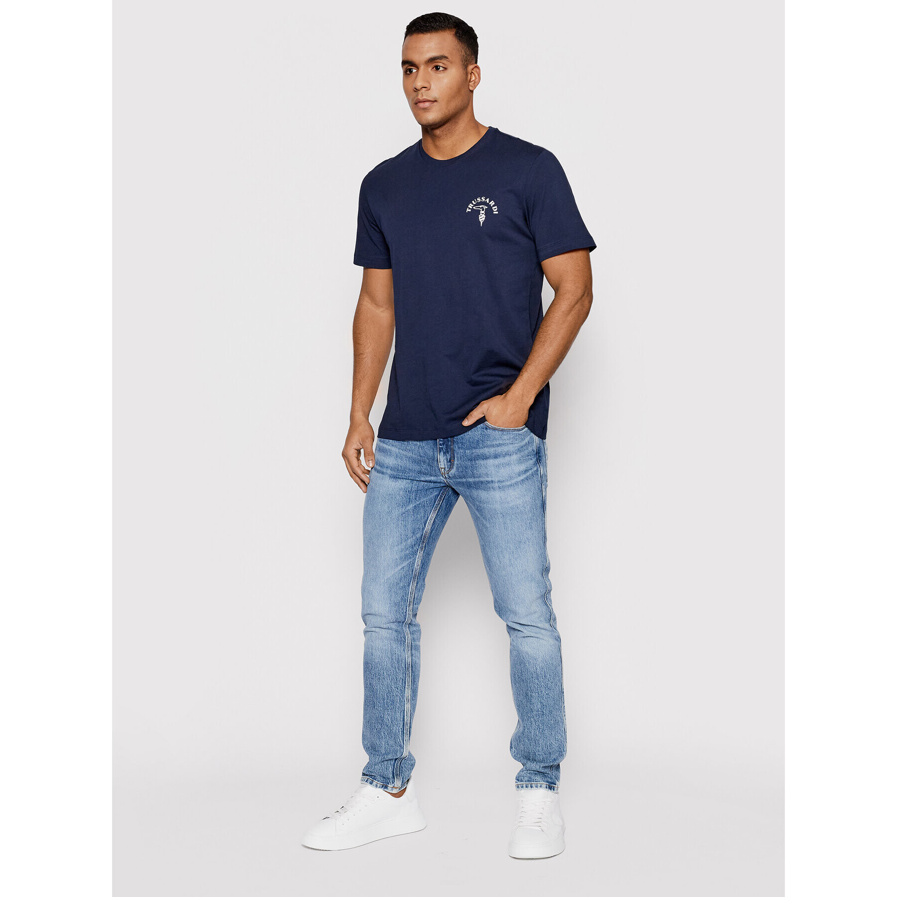 Trussardi Тишърт Logo 52T00593 Тъмносин Regular Fit - Pepit.bg