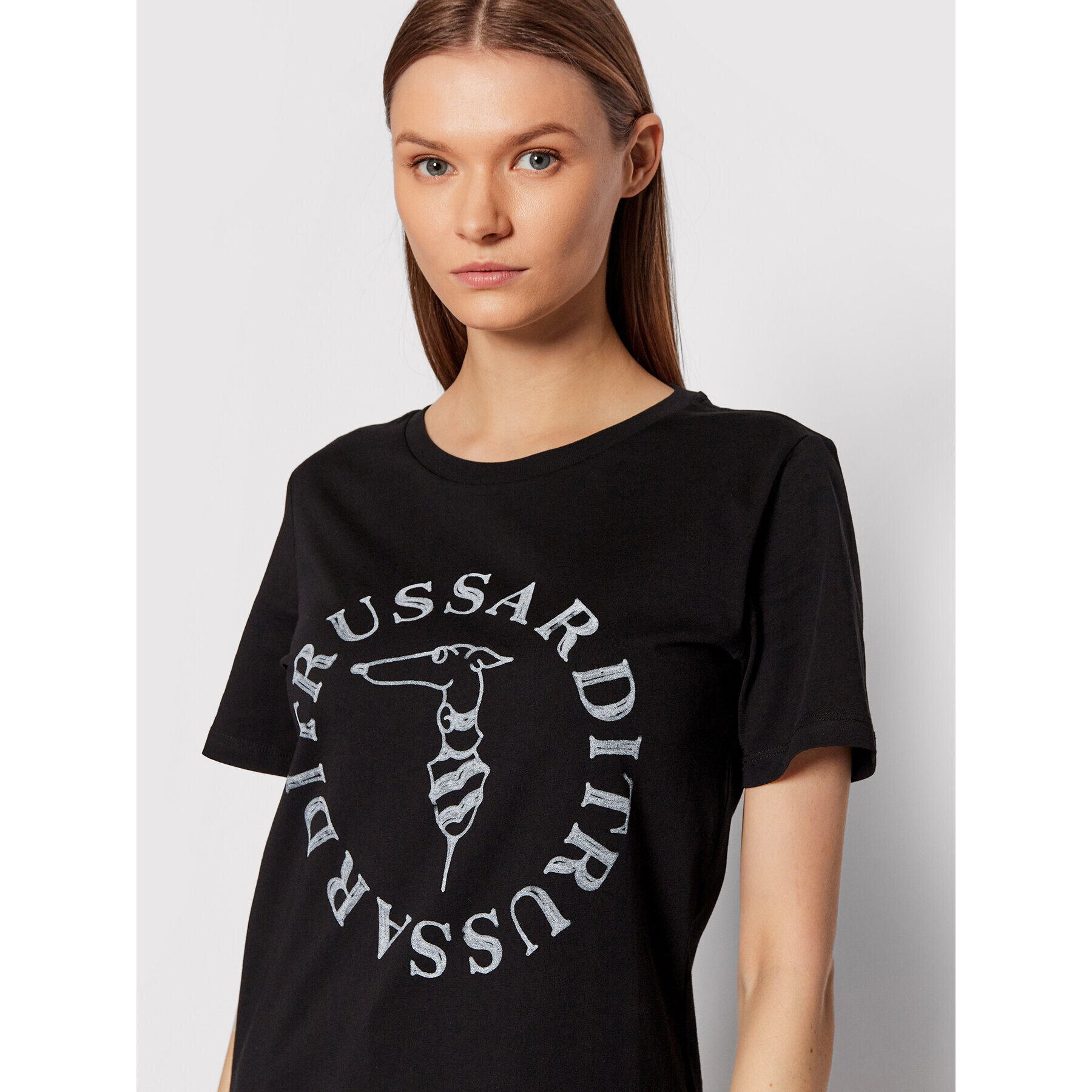 Trussardi Тишърт Logo 56T00479 Черен Regular Fit - Pepit.bg